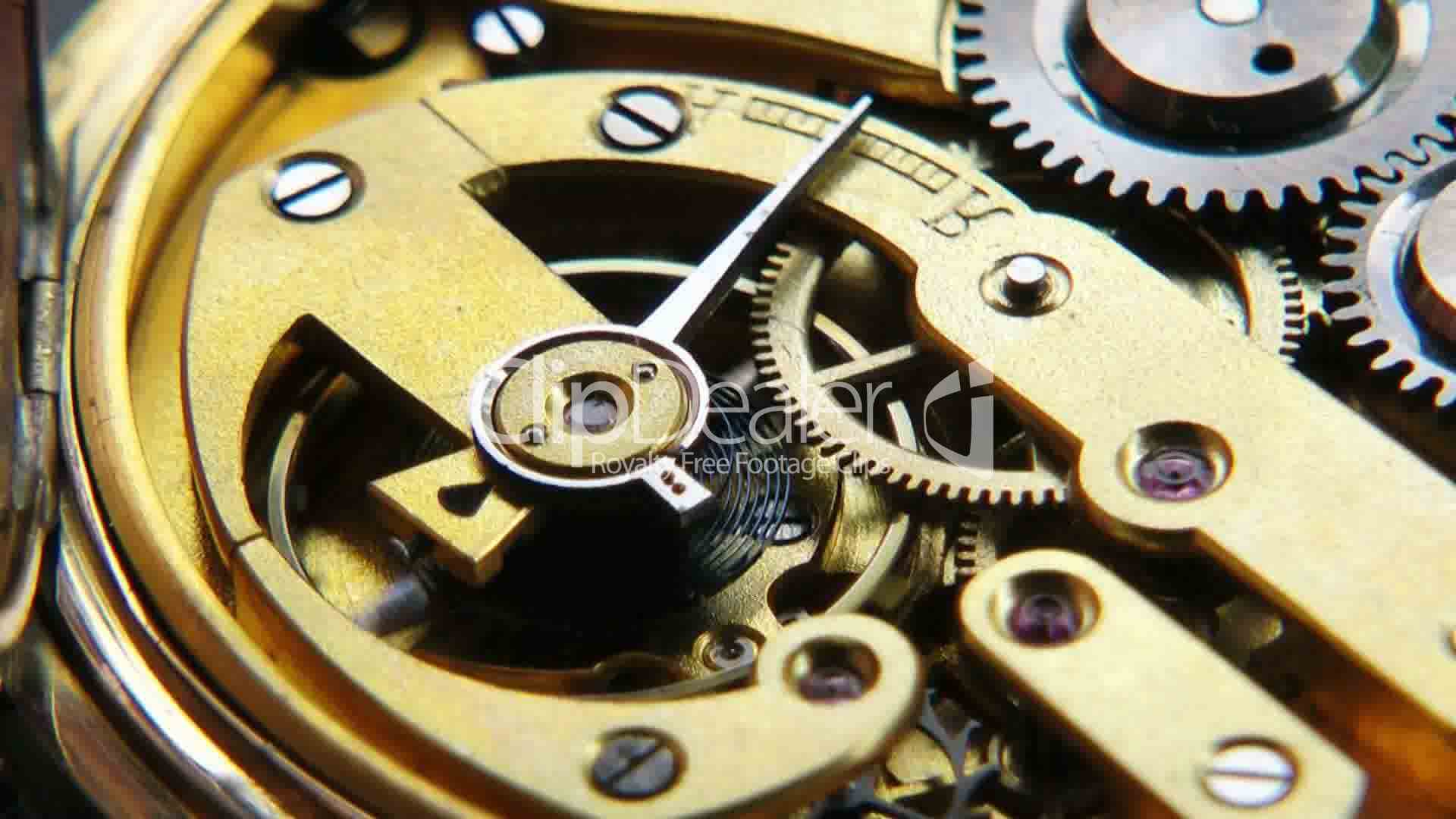 Uhrwerk gold Makro - Watch Mechanism close-up: Royalty-free video ...