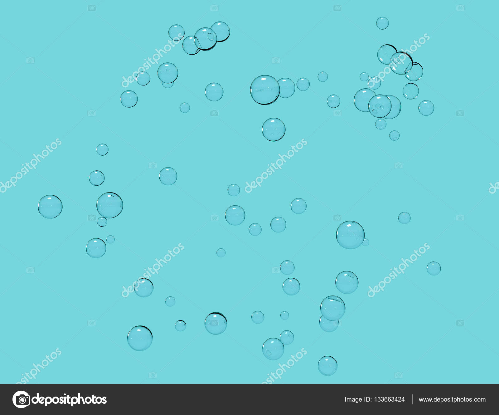 illustration of water bubbles on blue background — Stock Photo ...