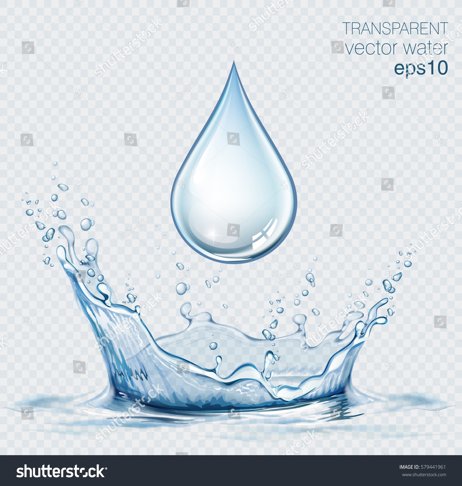 Transparent Vector Water Splash Water Drop Stock Vector 579441961 ...
