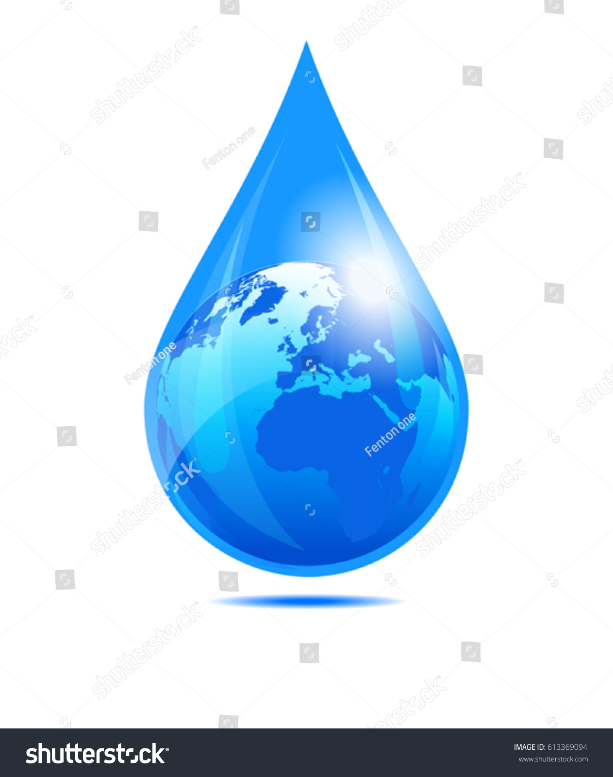 Water Drop World European African Globe Stock Vector (2018 ...