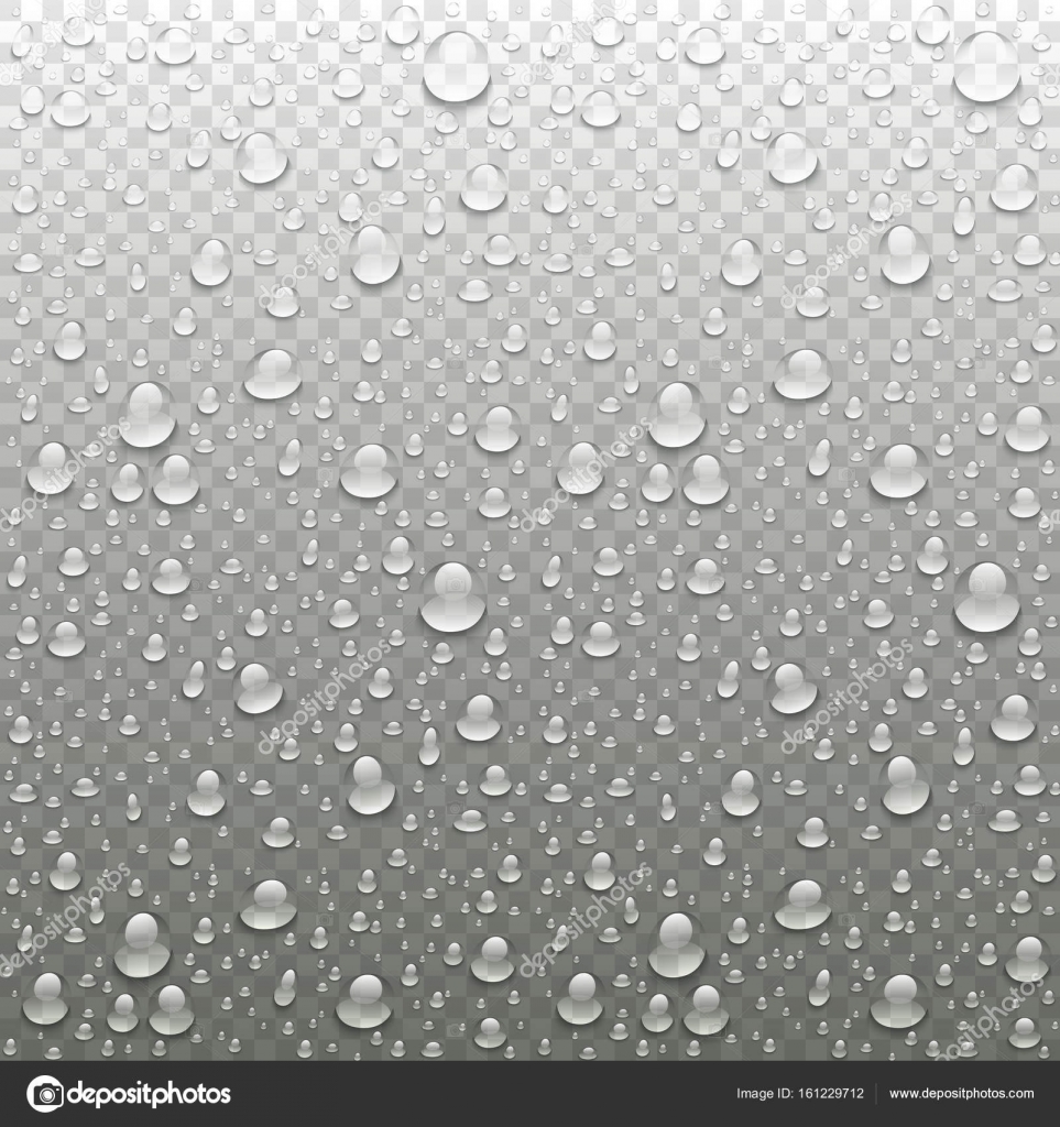 Realistic vector water drops transparent background. Clean drop ...