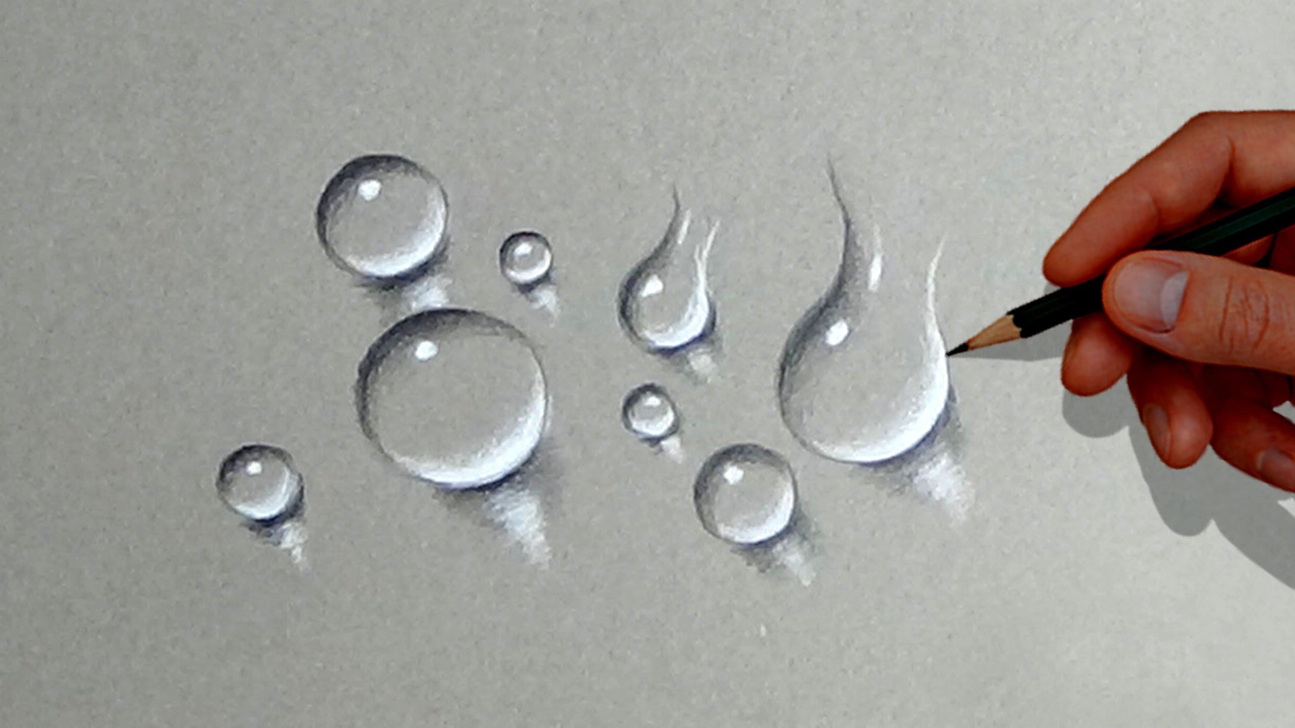 Water Drops - Drawing Water Drops Using Simple Colored Pencils ...