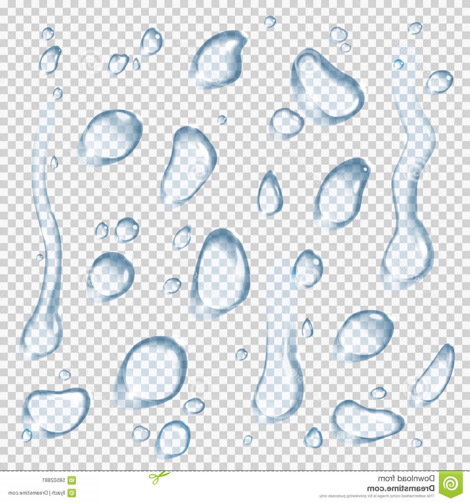 Stock Illustration Transparent Vector Water Drops Set Can Be Applied ...