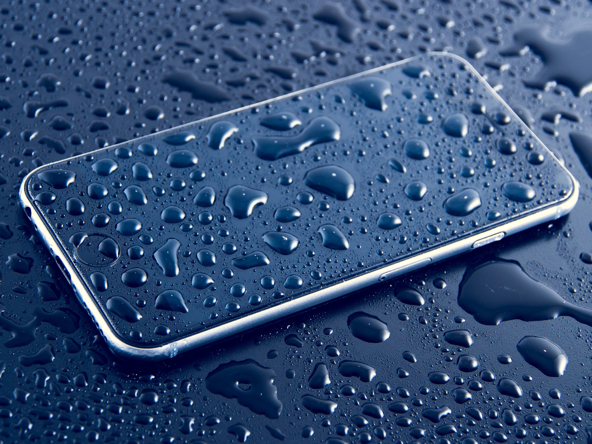 Water Drops on the Phone, Apple, Drop, Droplet, Electronic, HQ Photo