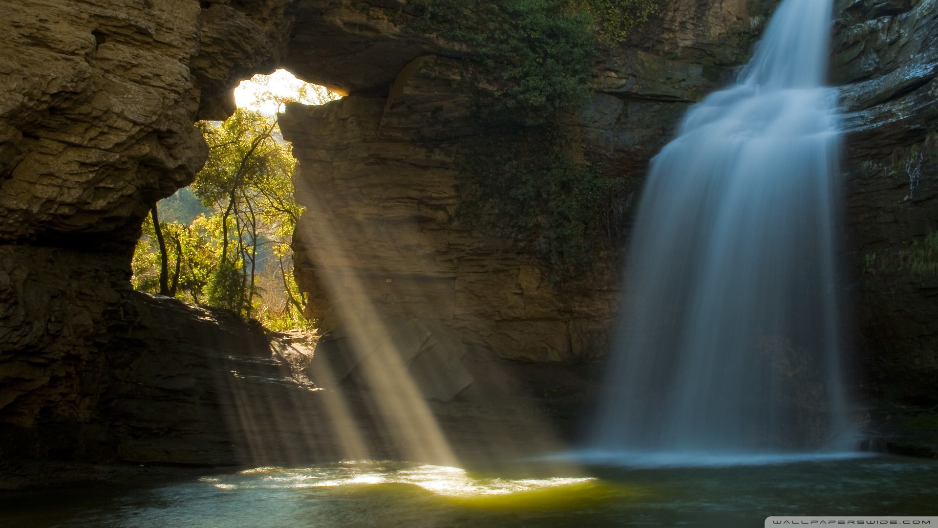 Limestone Cave And Waterfall, The Foradada, Catalonia, Spain ❤ 4K ...