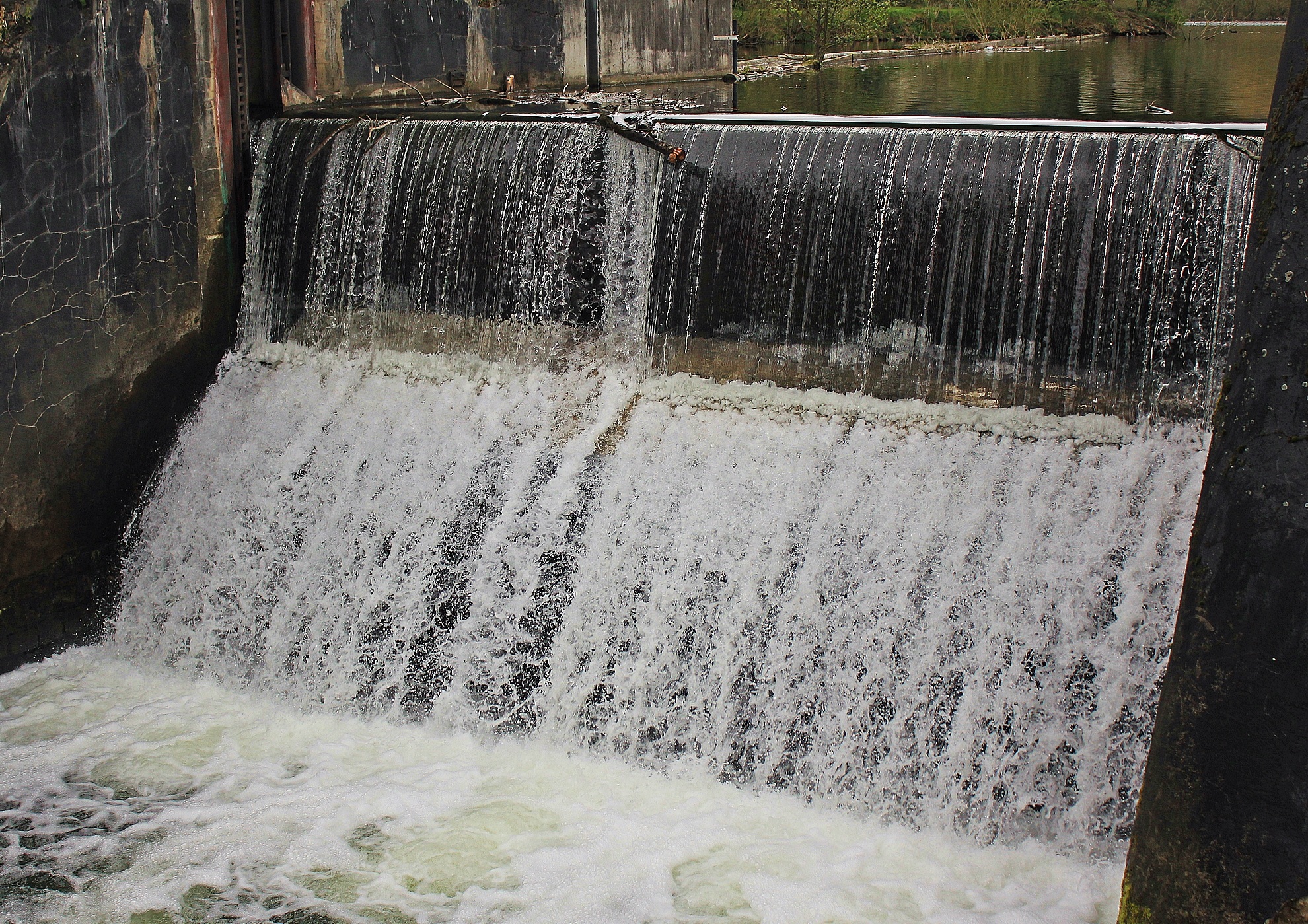 Water flow at the dam photo