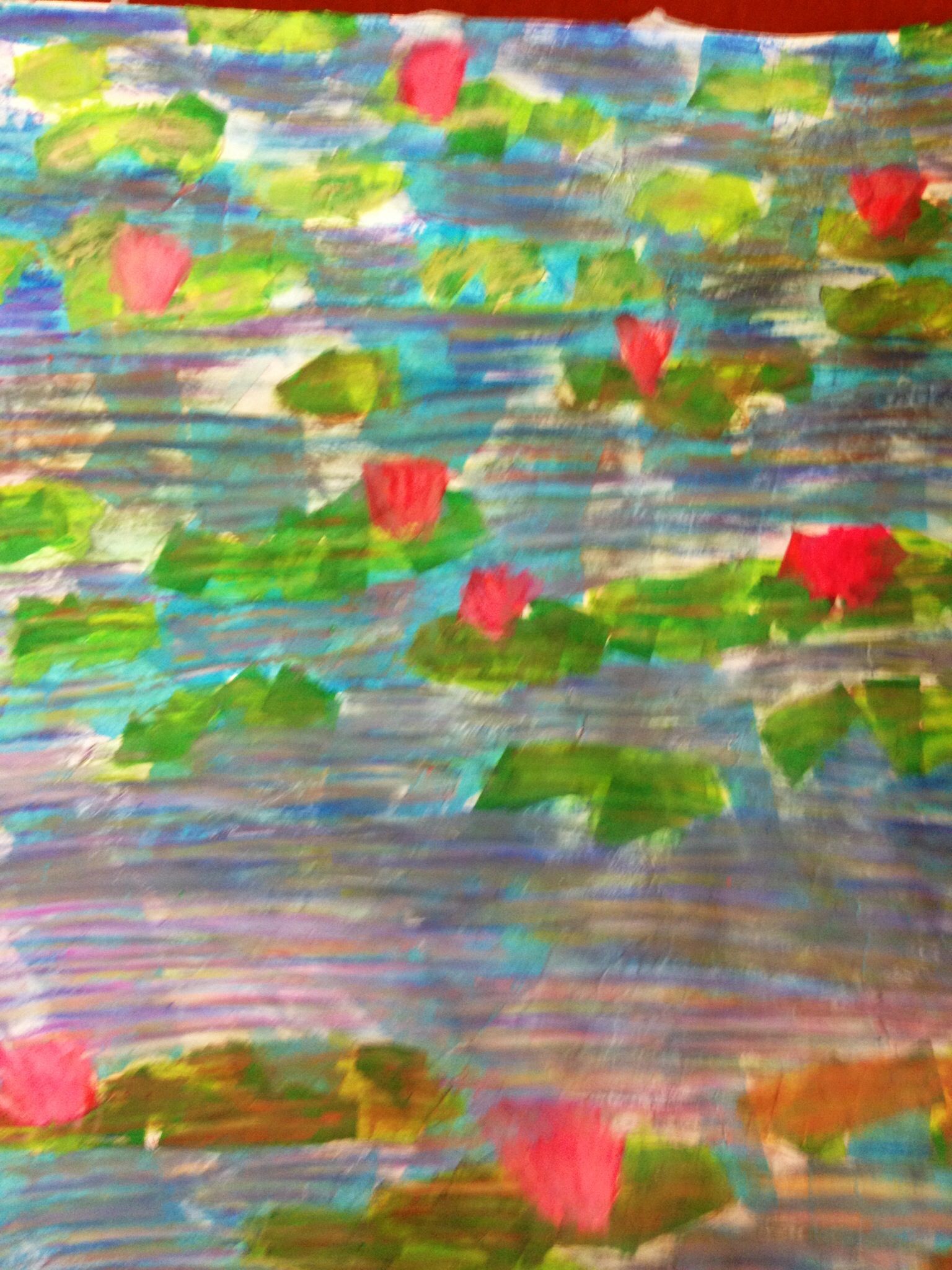 7th grade Monet inspired water lily collage | Projects by my student ...