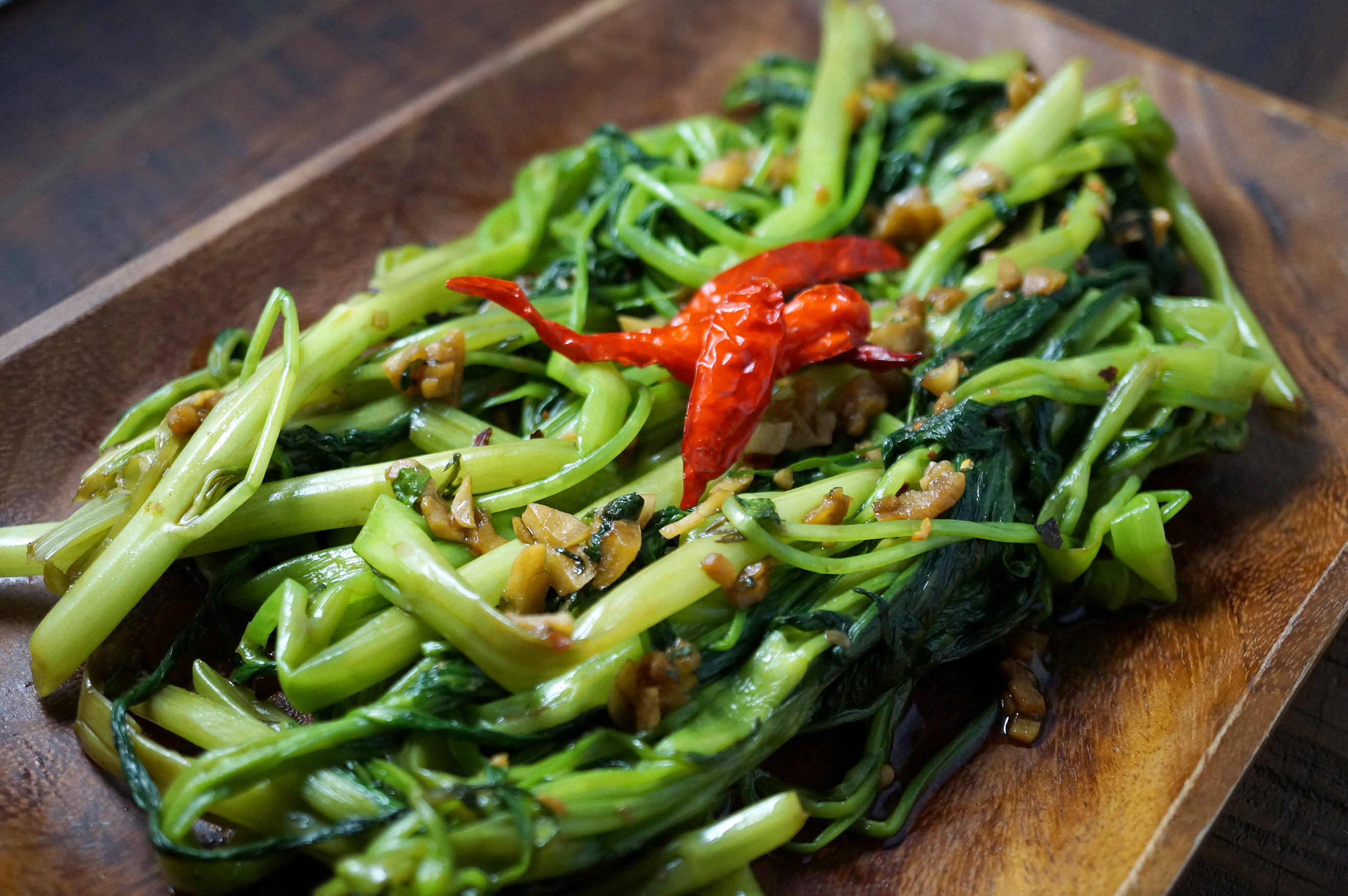 Garlic Water Spinach - New Kid on the Wok