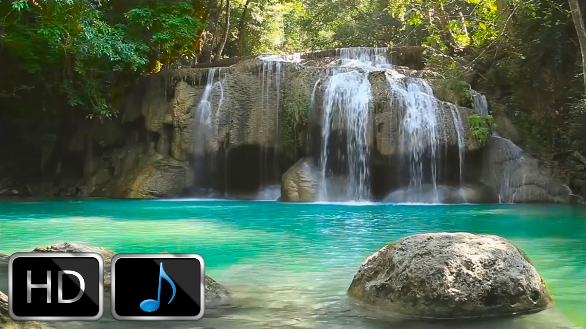 Idyllic Waterfall In Beautiful Forest - Relaxing Music - YouTube