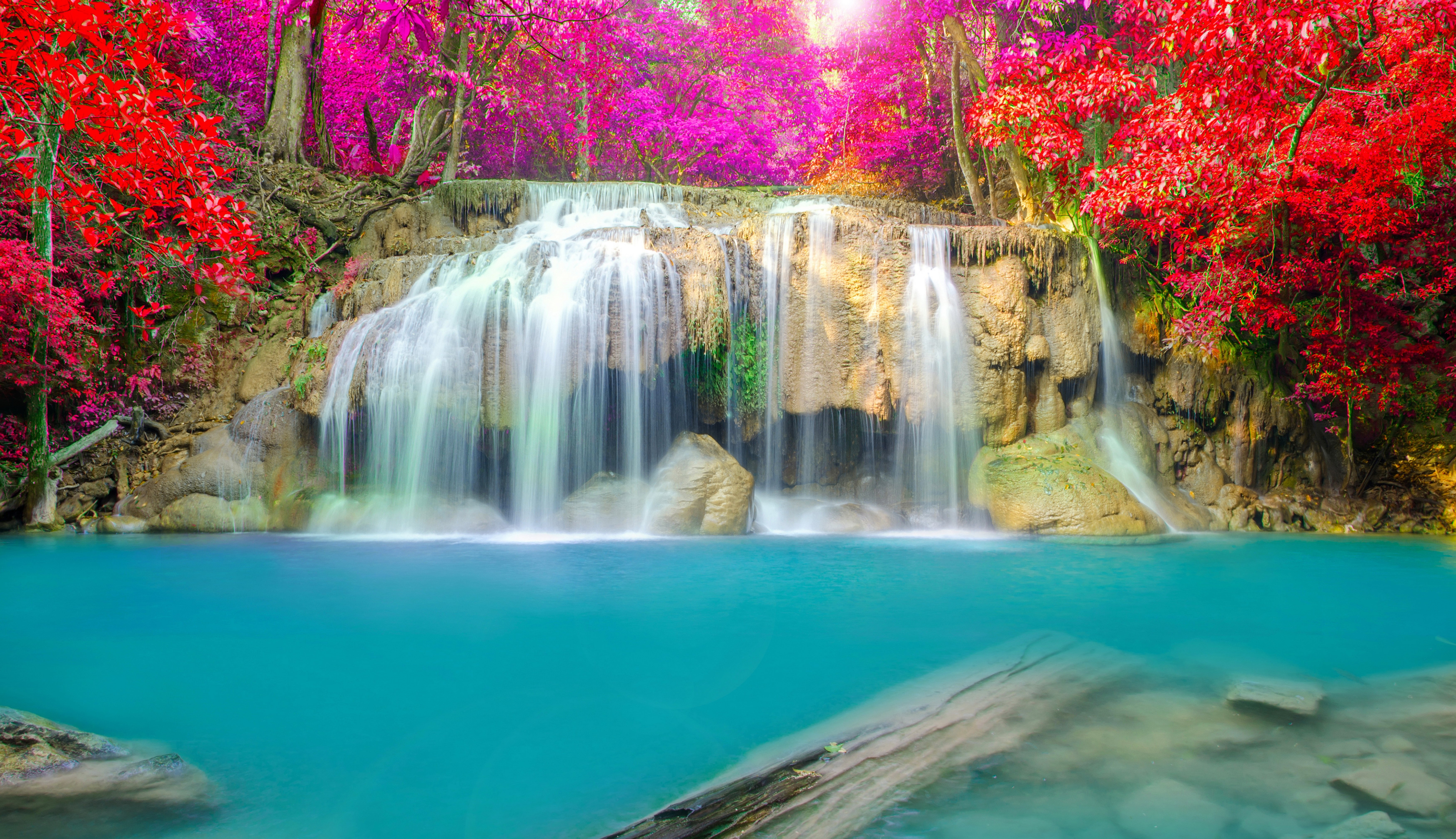Thailand Parks Waterfalls Erawan waterfall National Park Nature ...