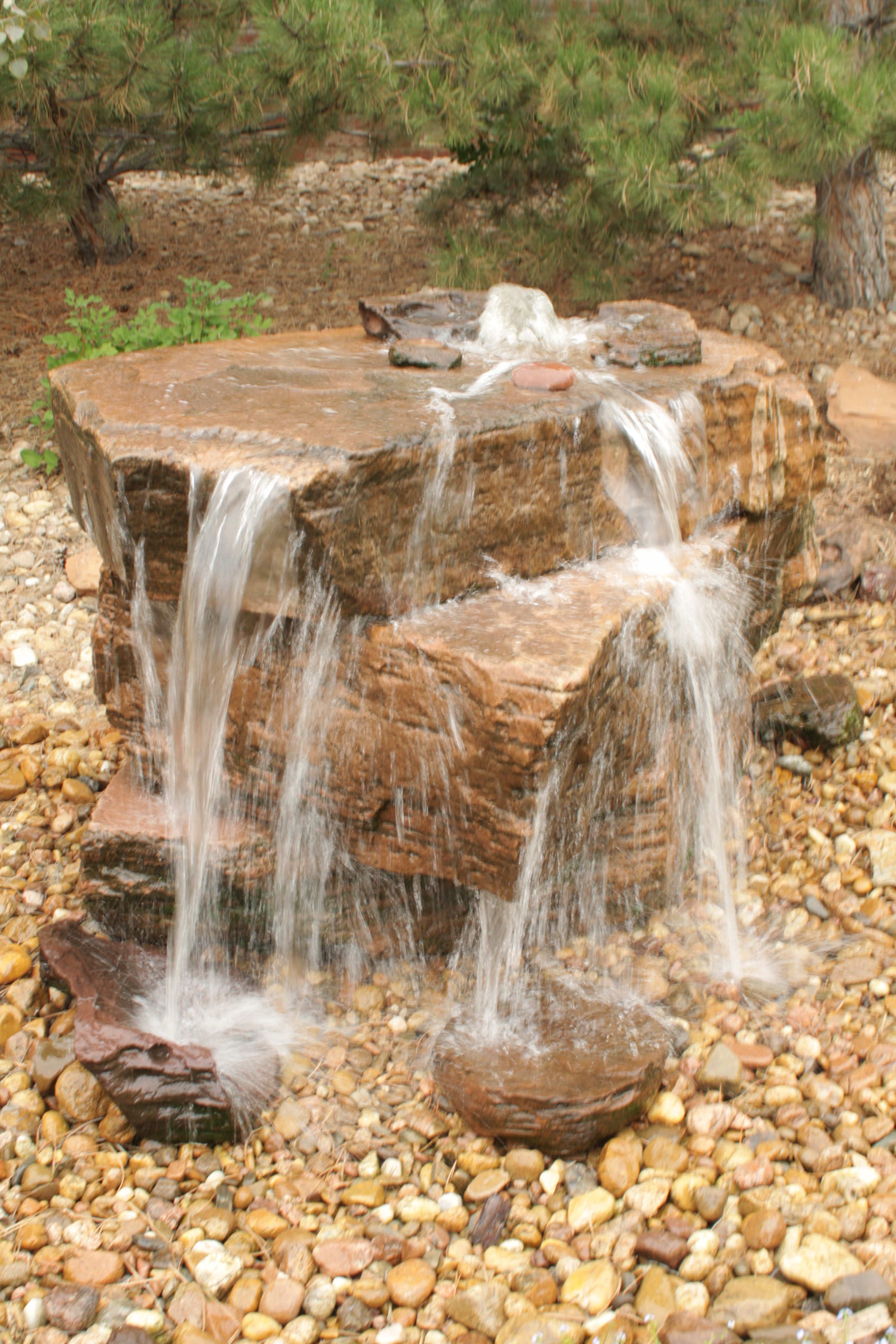 Core drilled sandstone water feature, pondless | Garden | Pinterest ...