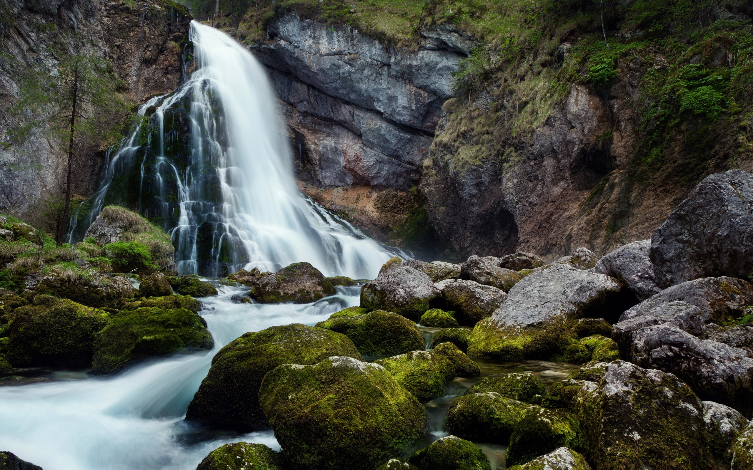 Waterfalls: Rocks Waterfall Nature Wallpaper Hd For Pc Free Download ...