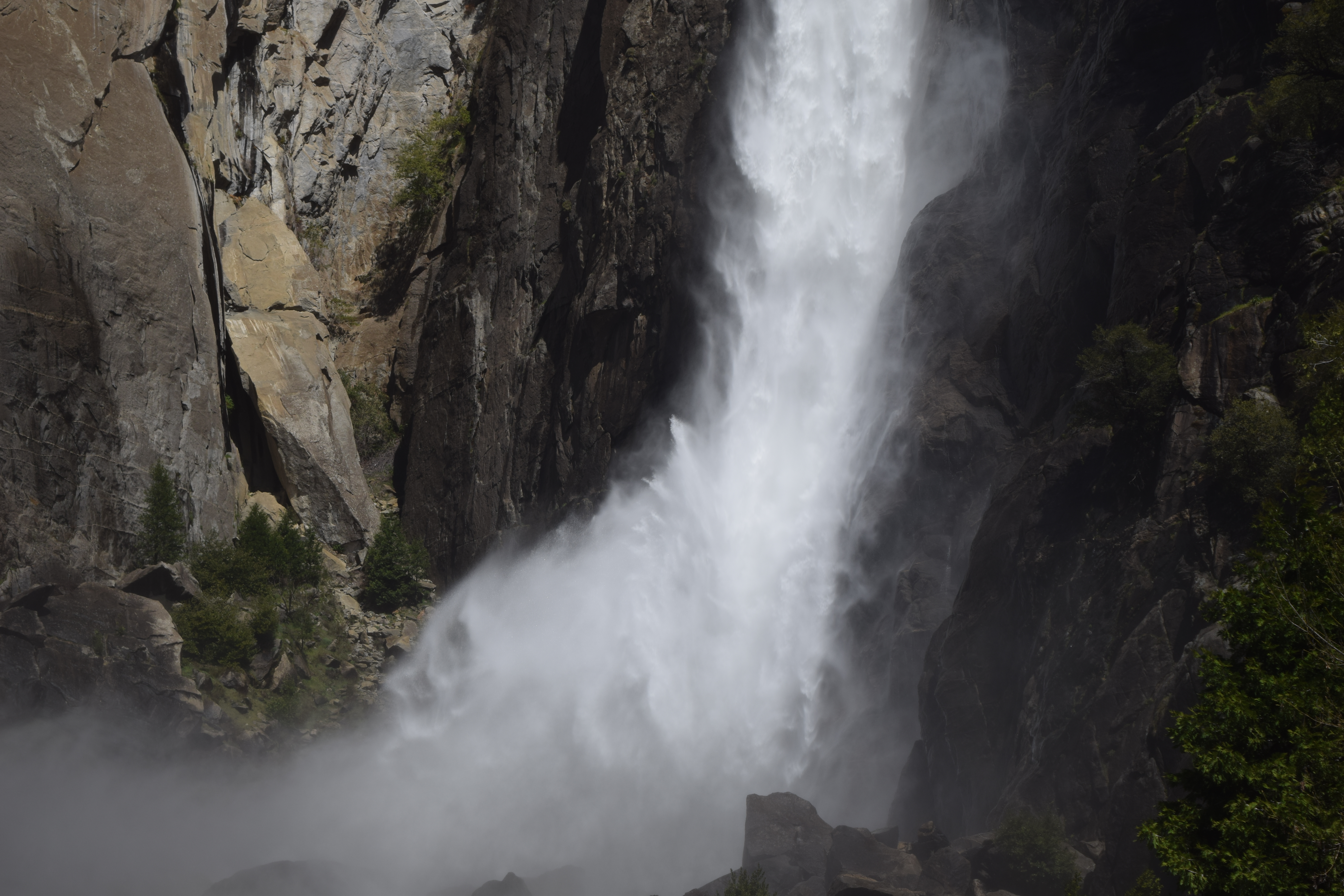 Waterfall at Yosemite, America, Background, Backgrounds, California, HQ Photo