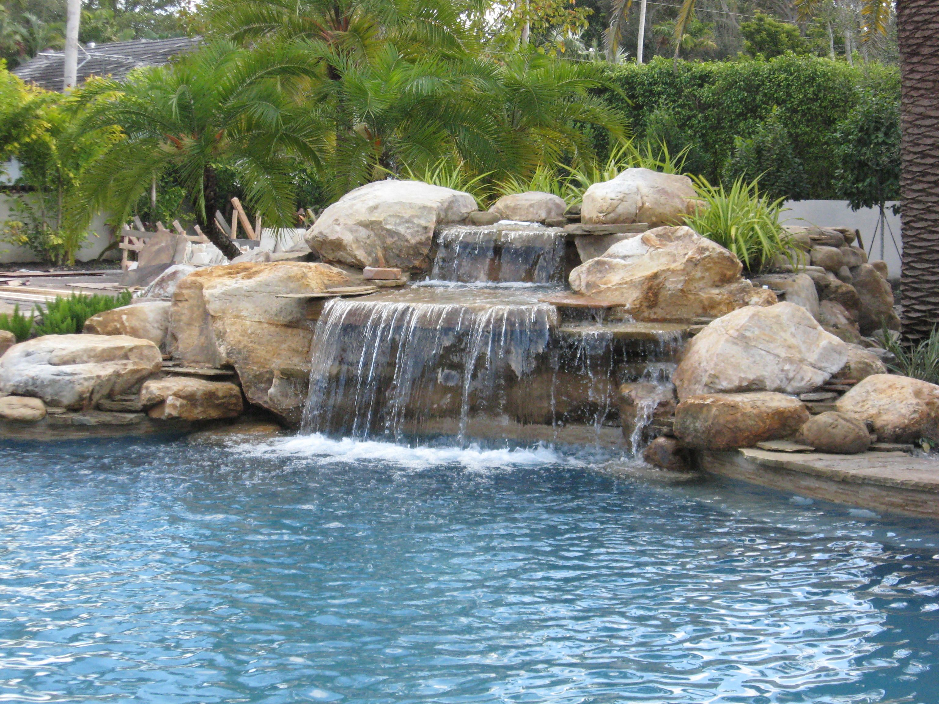 luxury pools | stone walk in pool w beach sand luxury gardens luxury ...