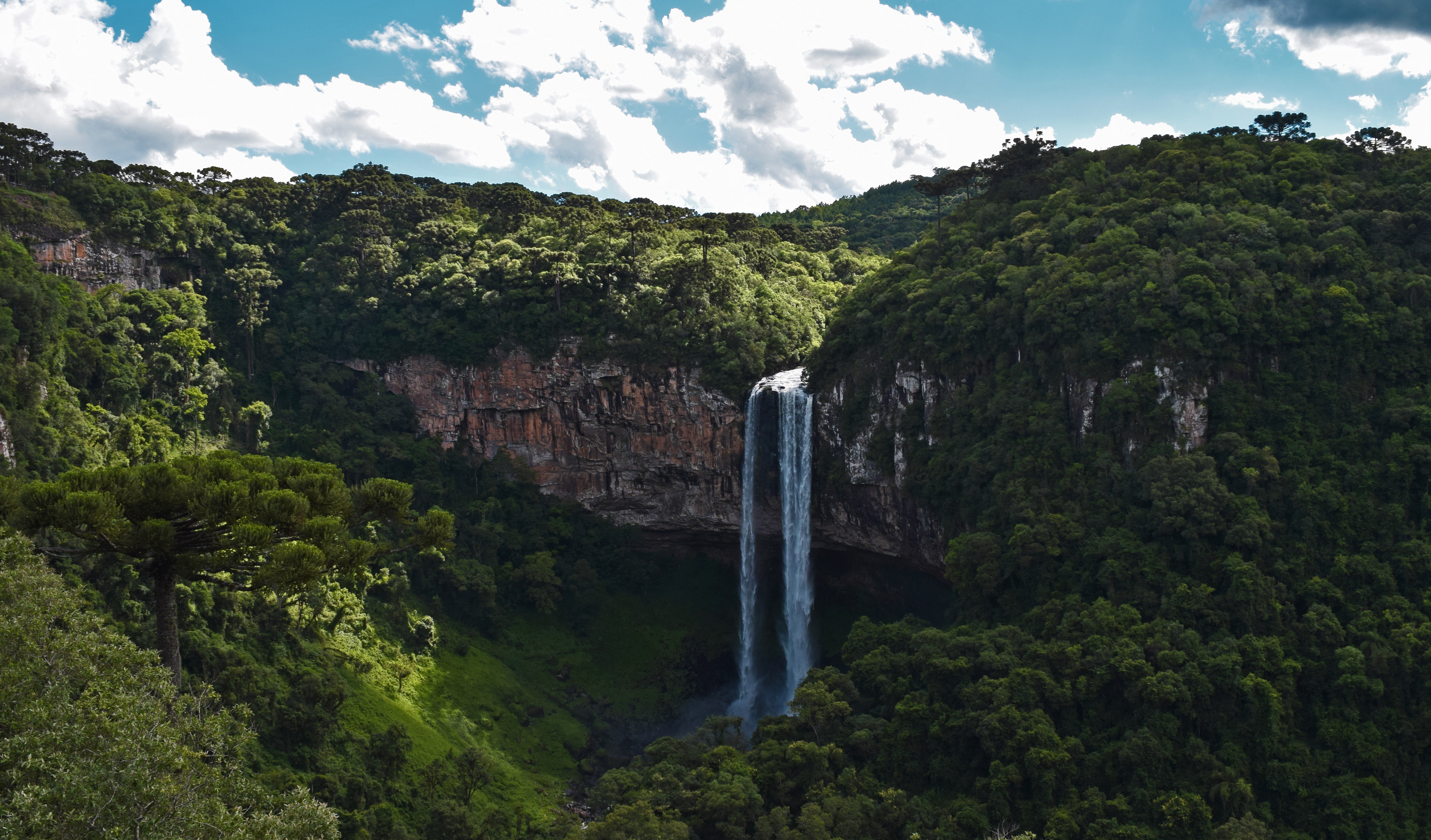 Waterfalls on cliff photo