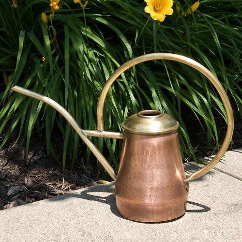 Antique Hammered Copper Watering Can - Outdoor