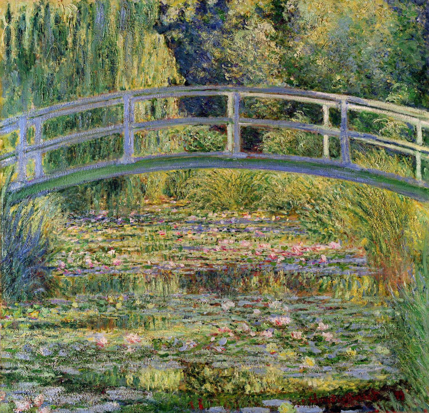 The japanese bridge the water lily pond - Claude Monet - oil ...
