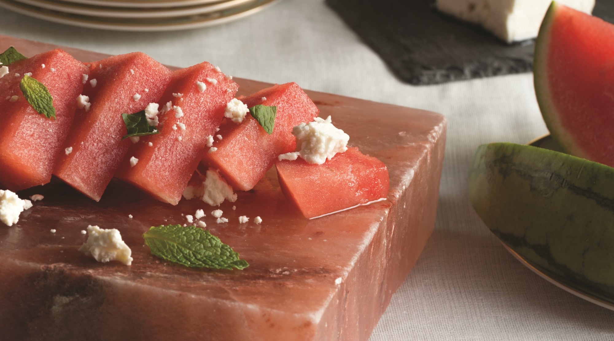 Watermelon and Feta on a Salt Block | The Splendid Table