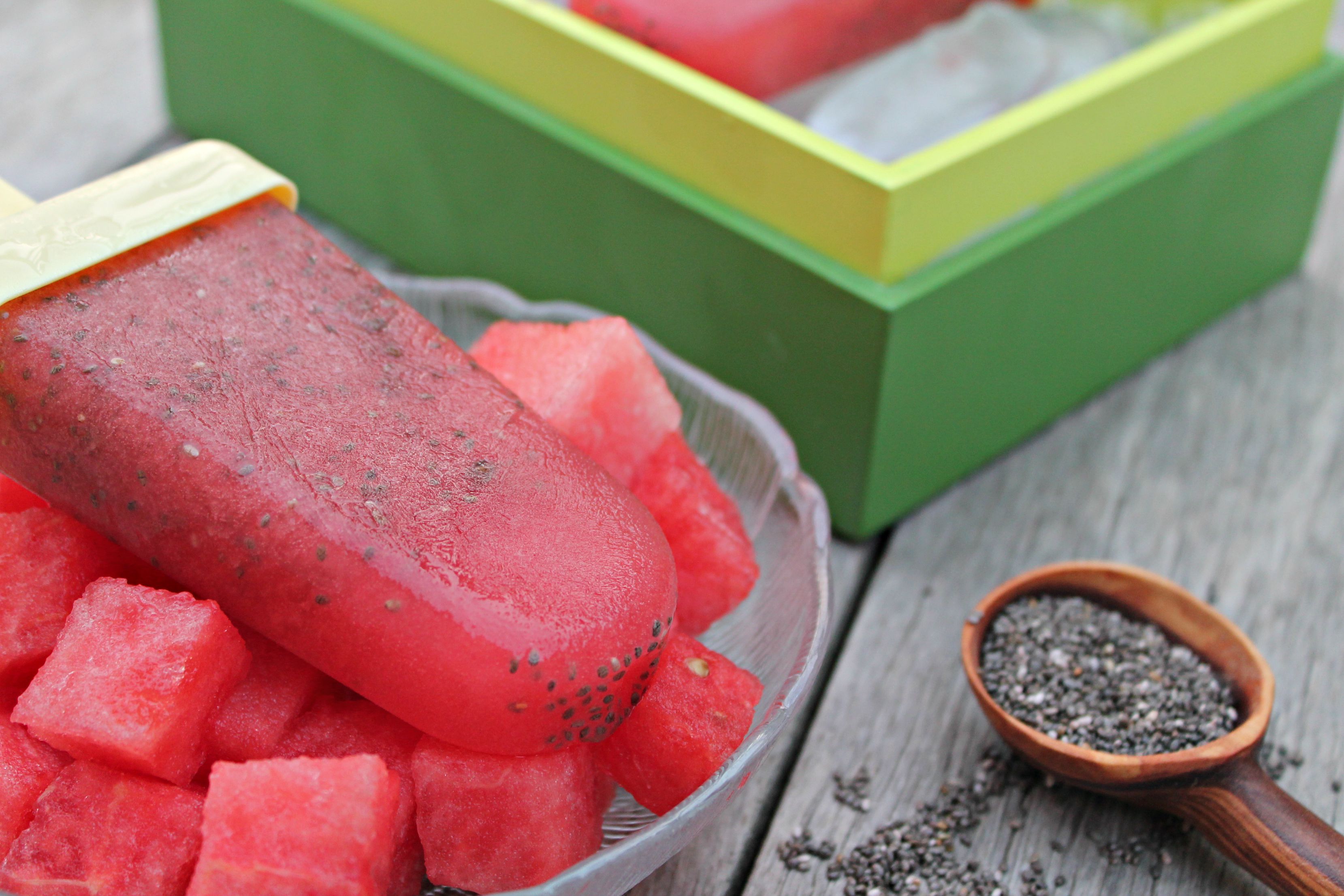 Watermelon Chia Pops - Cooking with Books