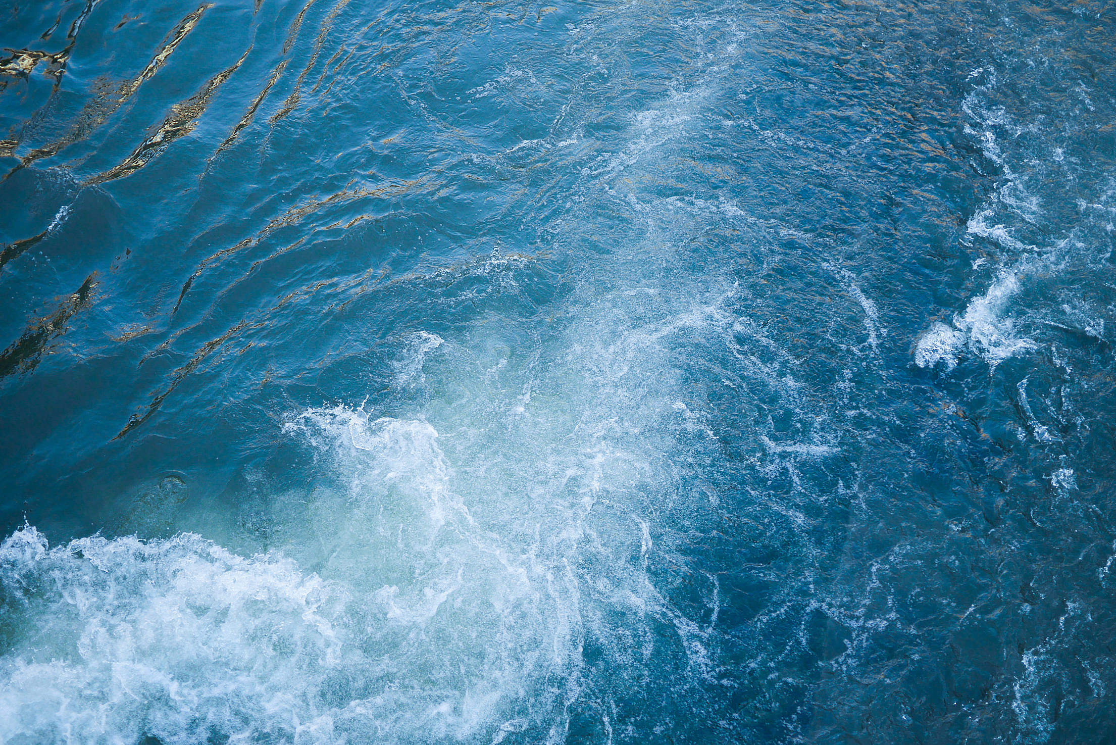 Blue Sea Waves Behind The Boat Free Stock Photo Download | picjumbo