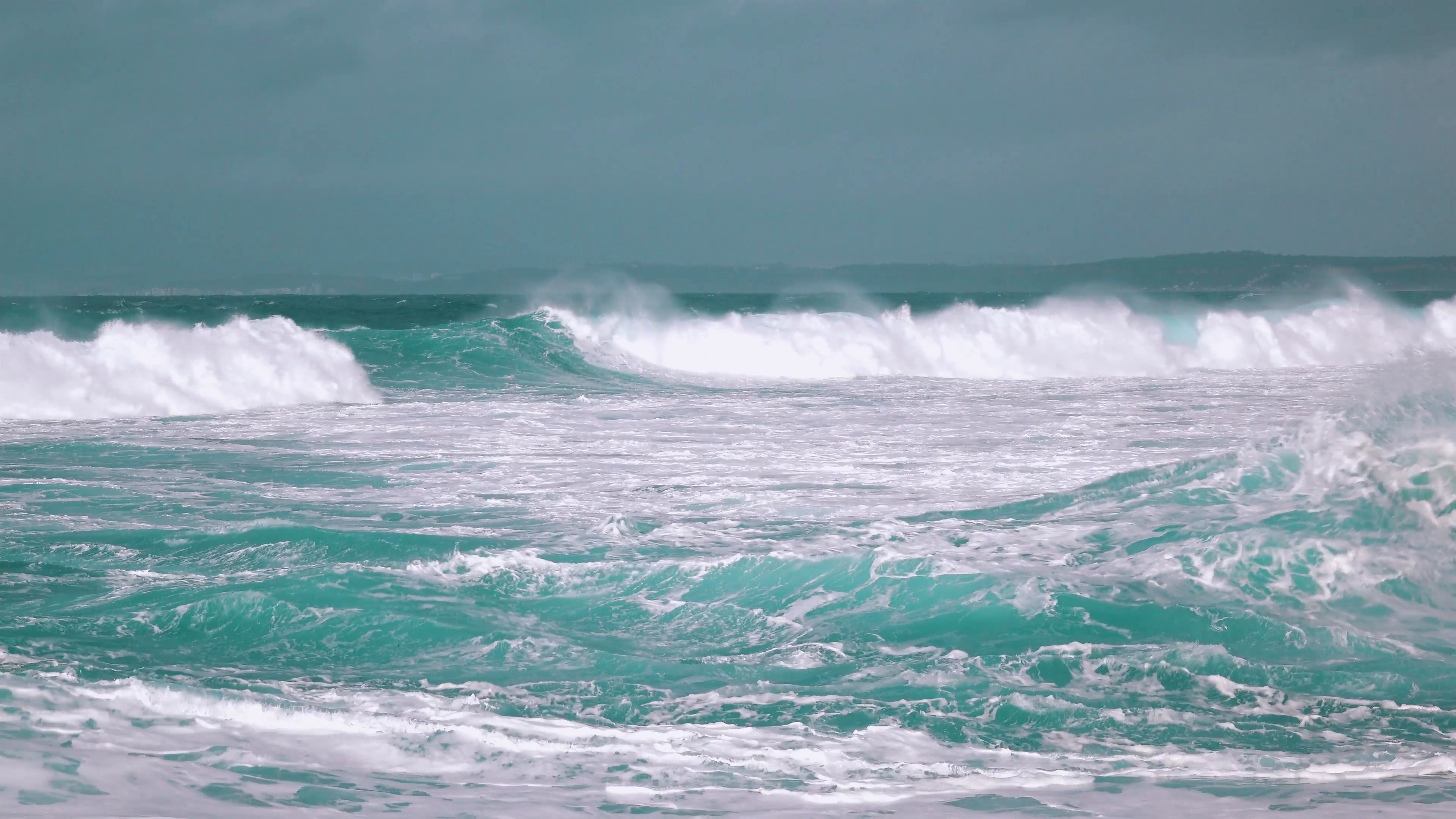 Big Ocean Waves Breaking on Shore, storm weather Stock Video Footage ...