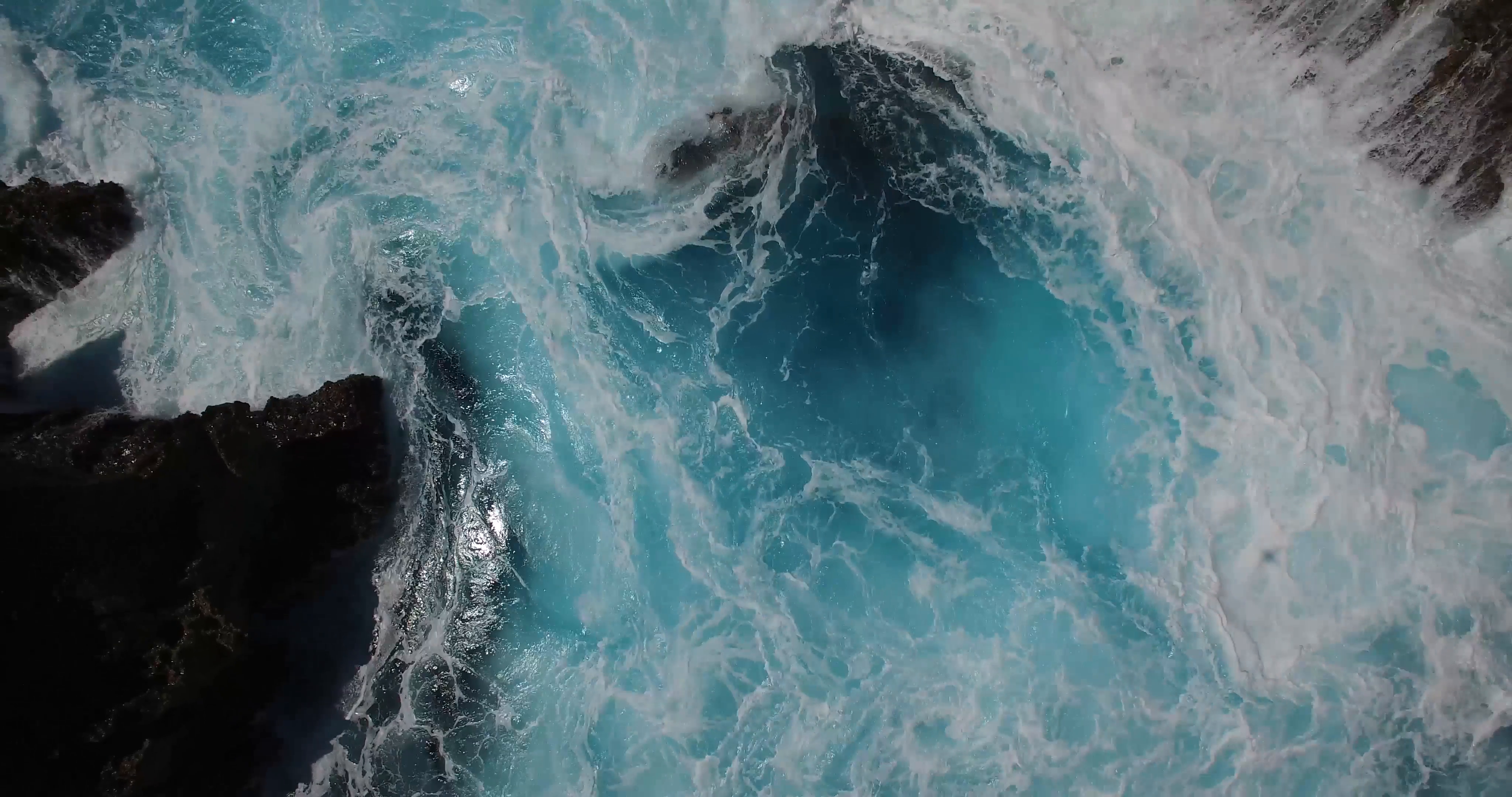 BEAUTIFUL CINEMATIC 4K AERIAL OF WAVES CRASHING AGAINST ROCK CLIFF ...