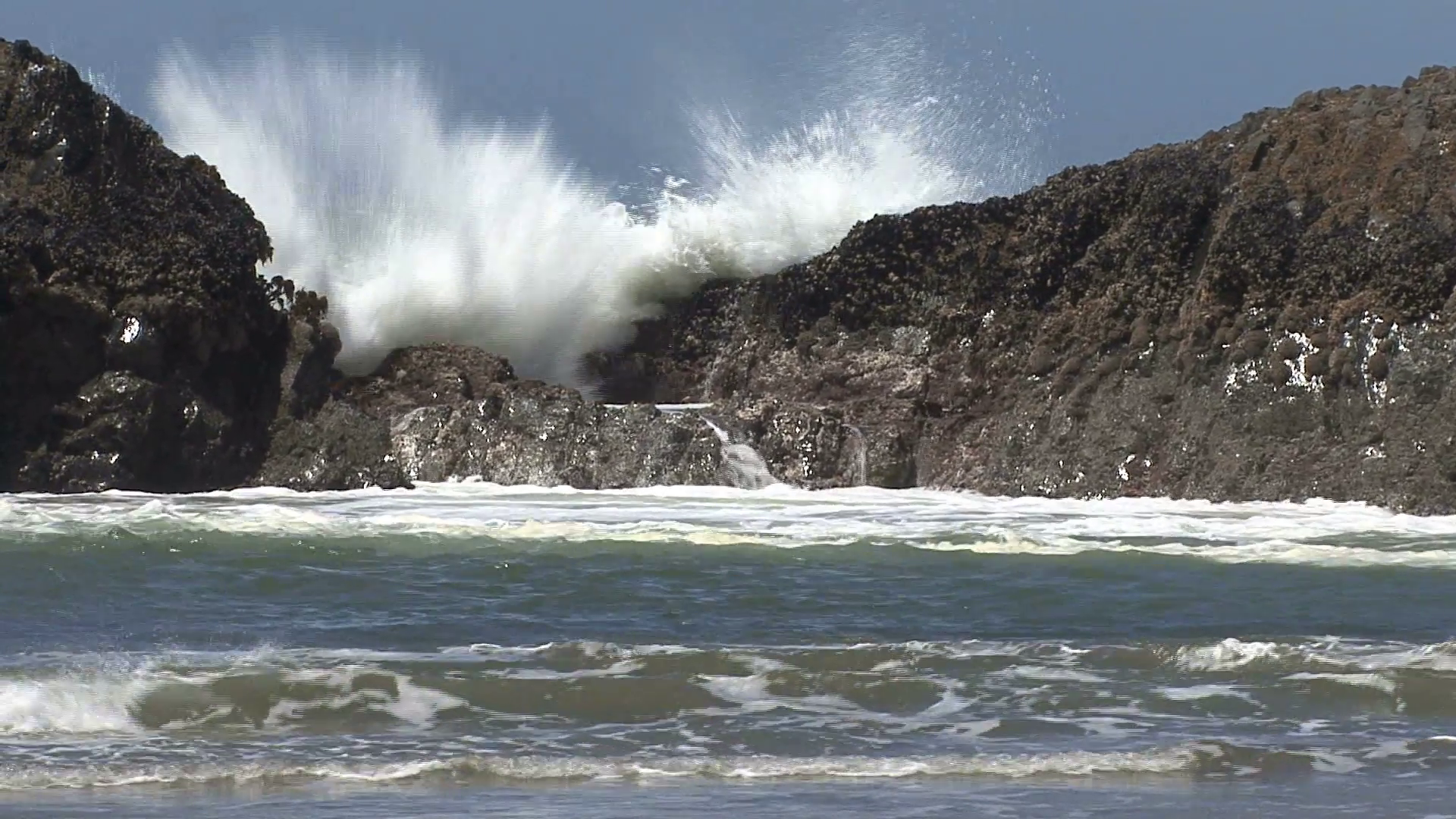 Waves Crashing Over Oregon Coast Rocks 3 Stock Video Footage ...