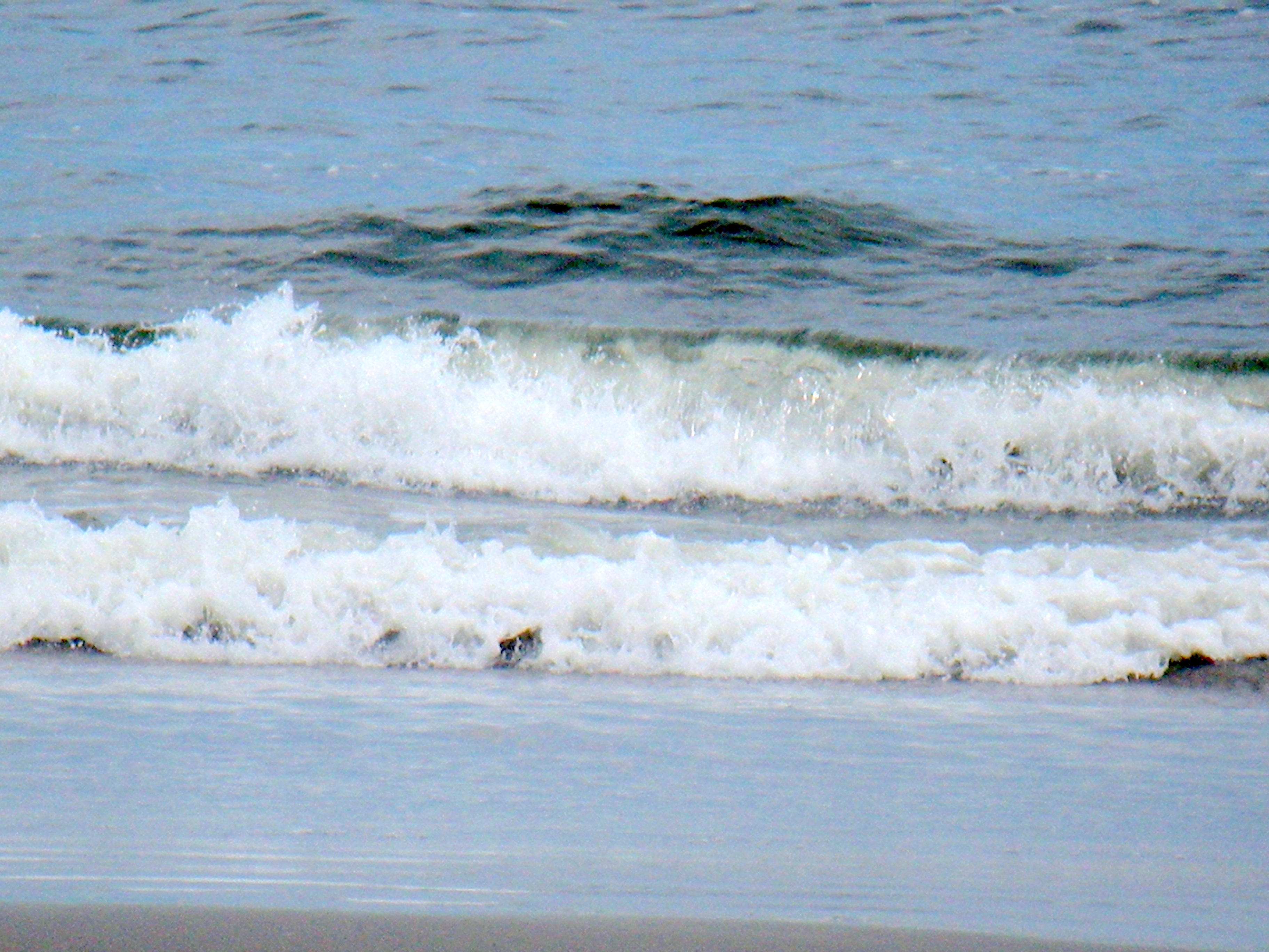 Waves crashing on beach photo