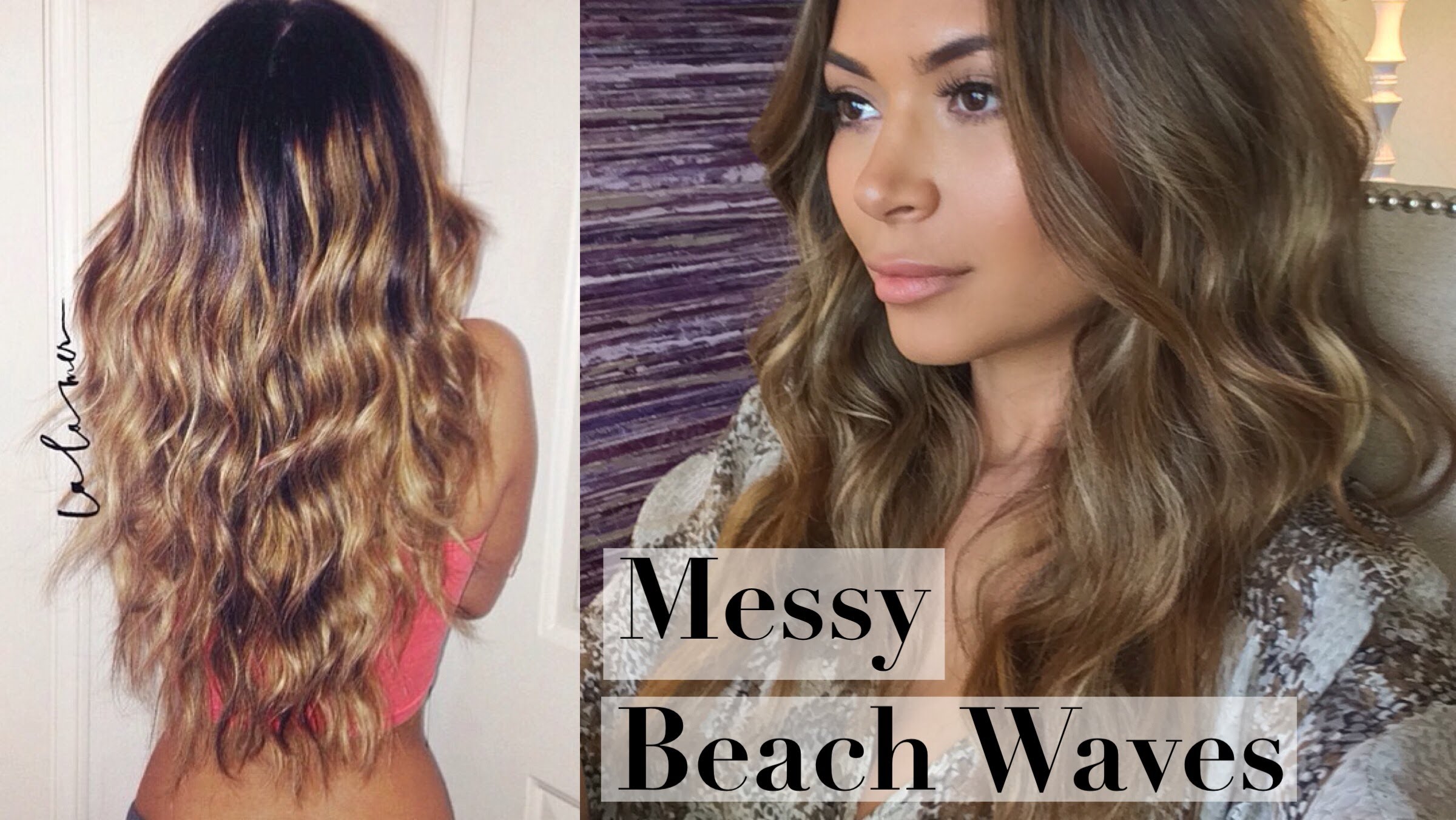 Messy Beach Waves Curls Hair Tutorial - YouTube