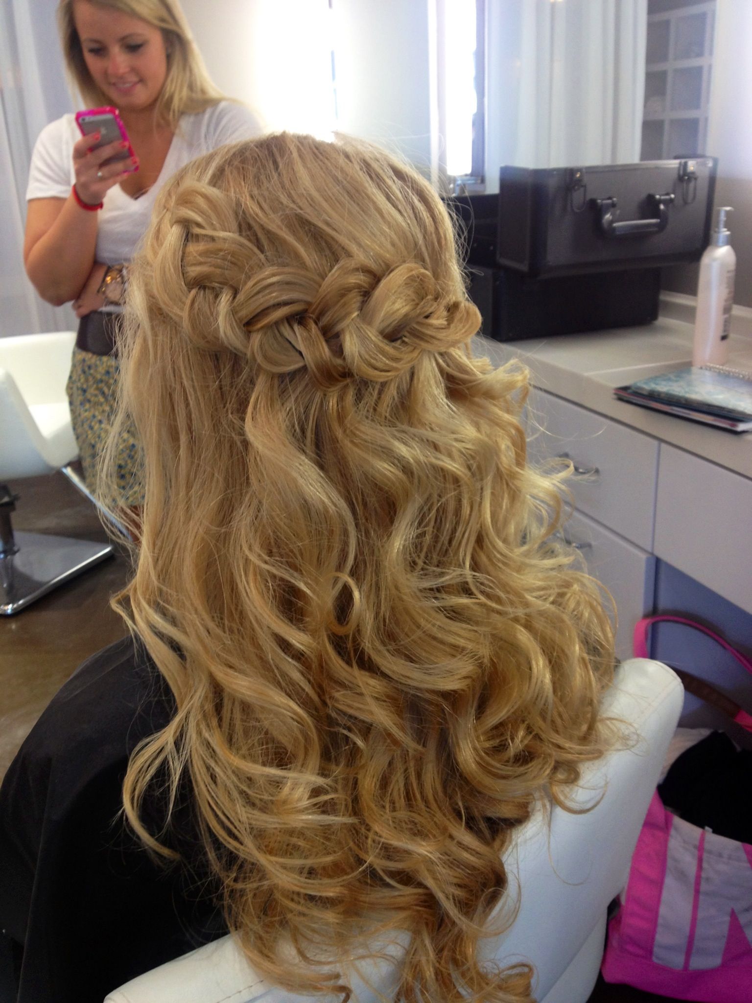 Wavy beach curls and braid | Hair and makeup by Cali | Pinterest ...