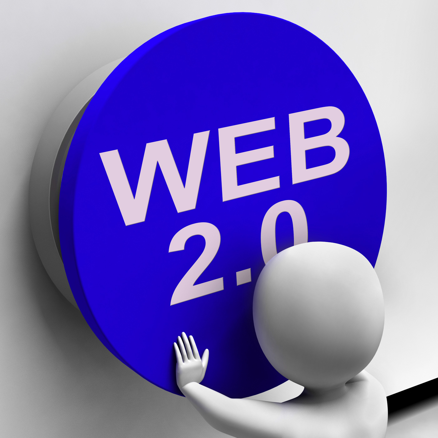 Web 20 button shows user-generated website platform photo