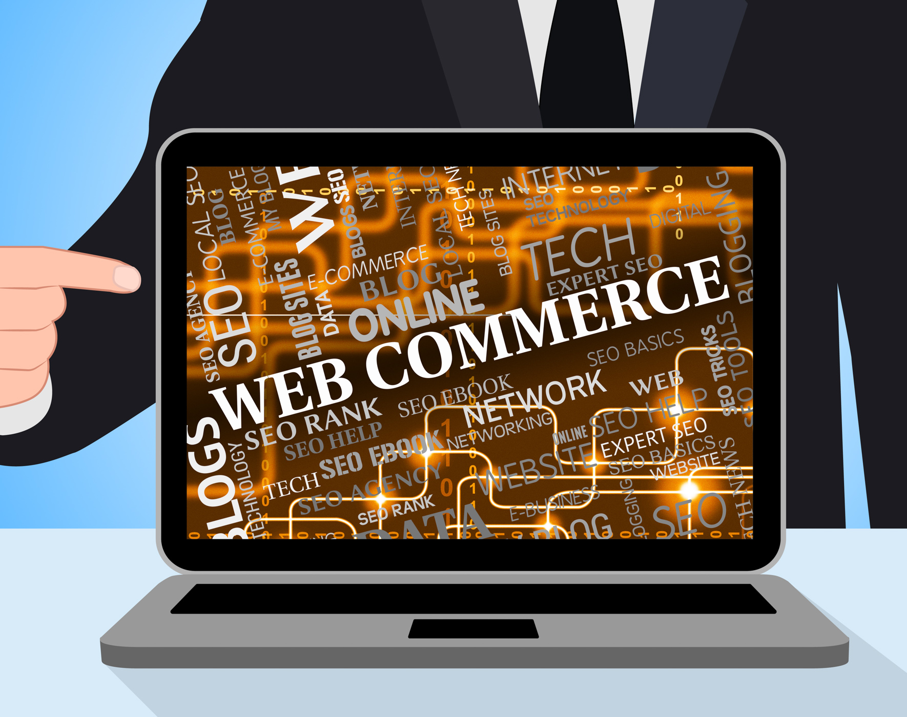 Web commerce means online buy and www photo