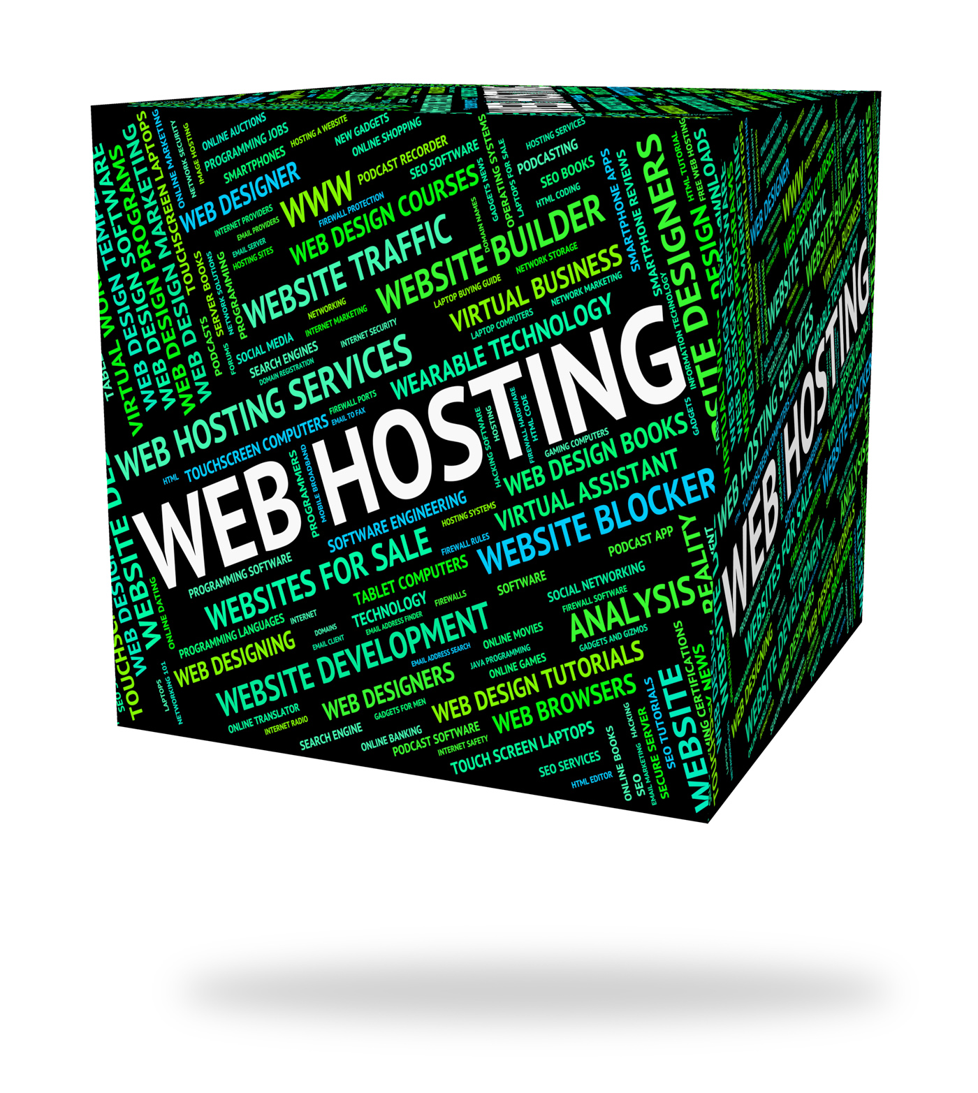 Web hosting means net webhost and text photo