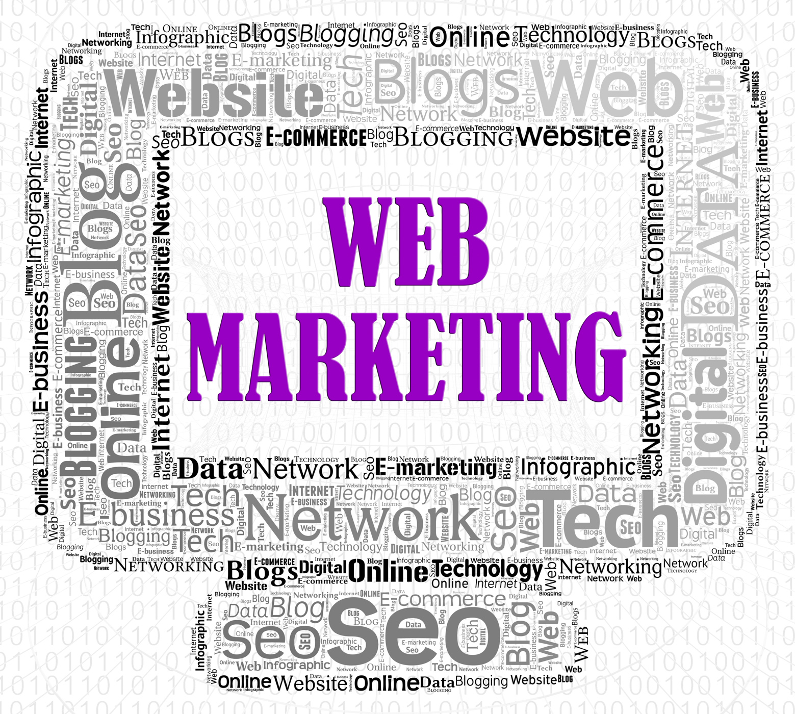 Web marketing represents search engine and advertising photo