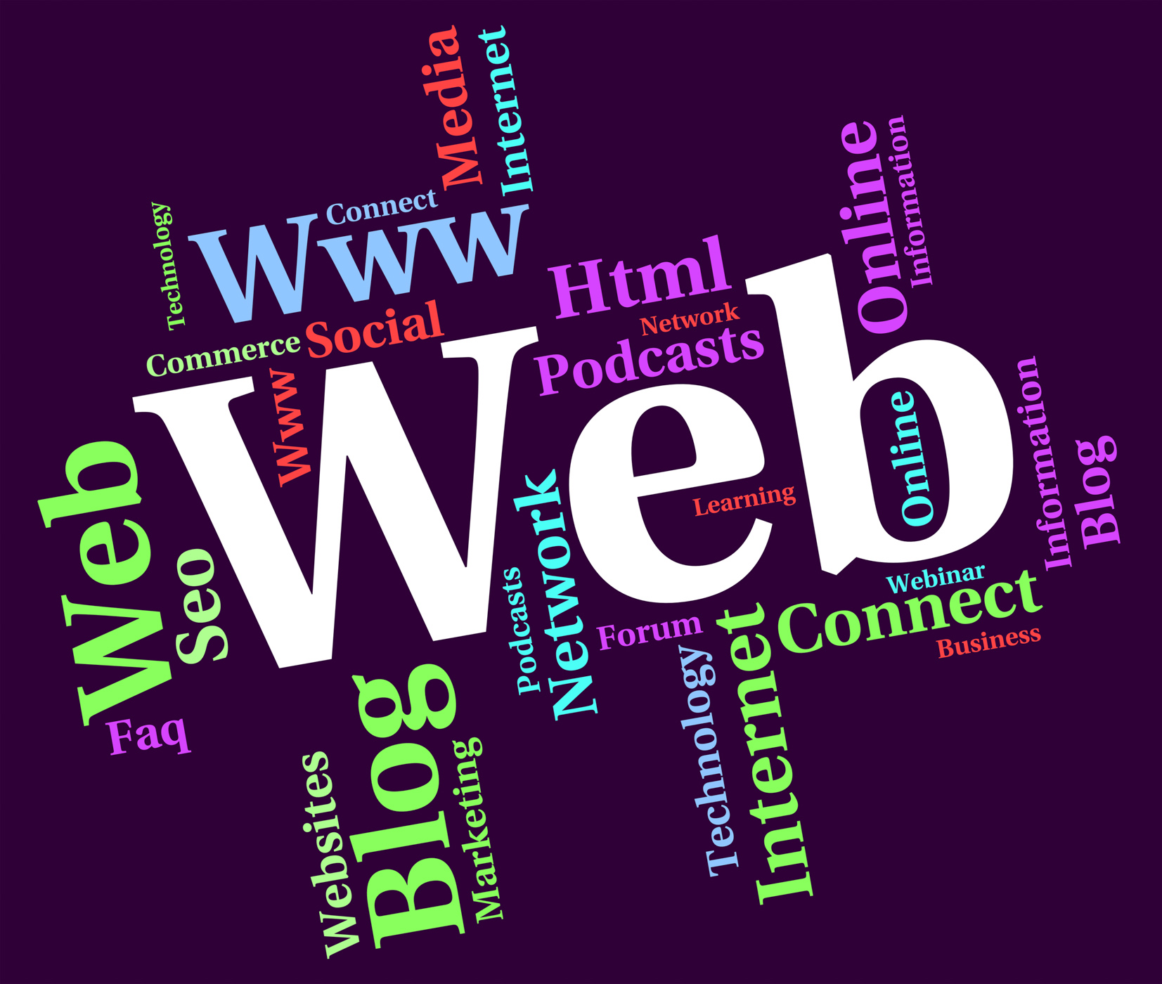 Web word represents online internet and net photo