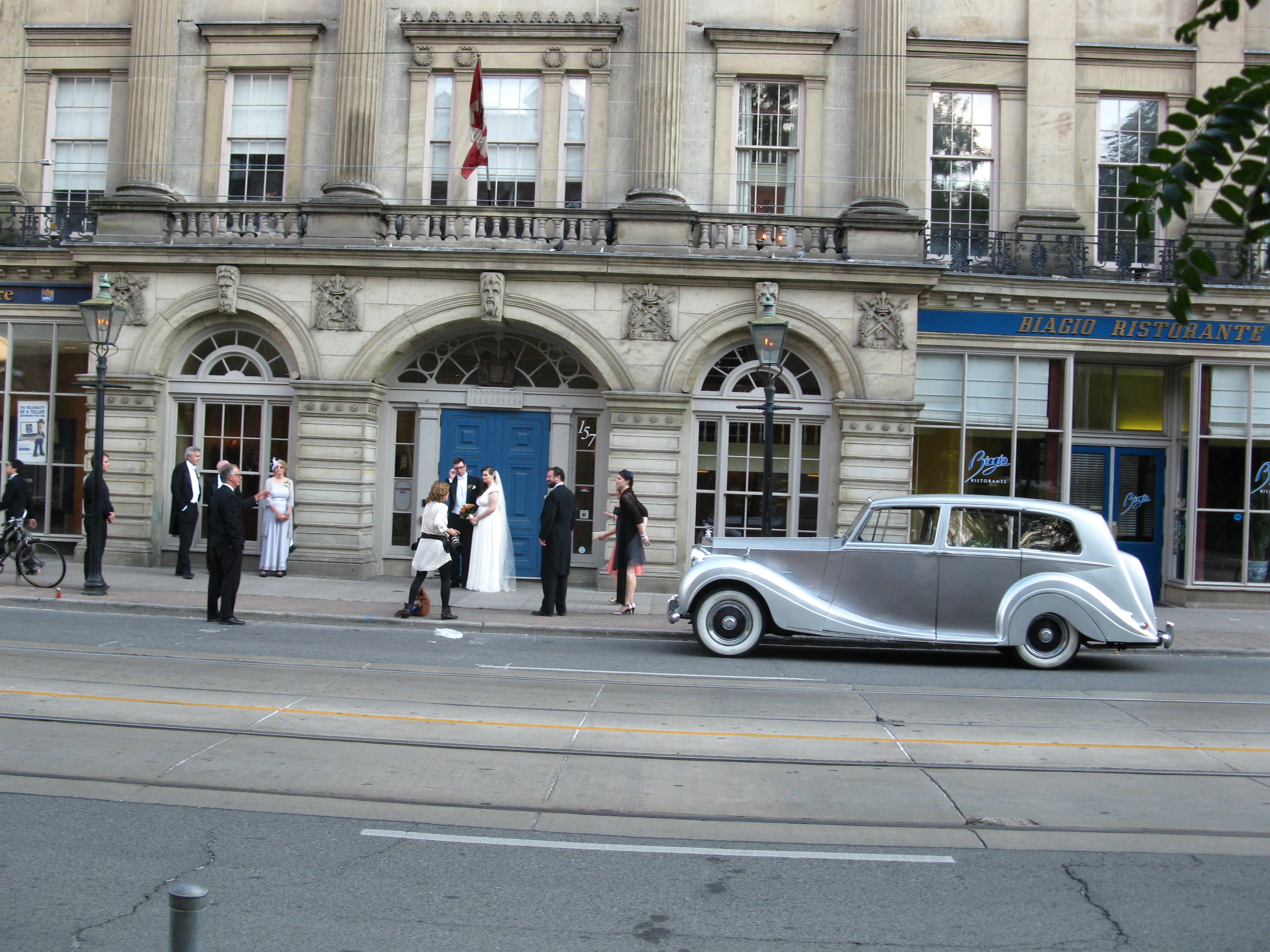 Wedding party in front of the st lawrence town halll.jpg photo
