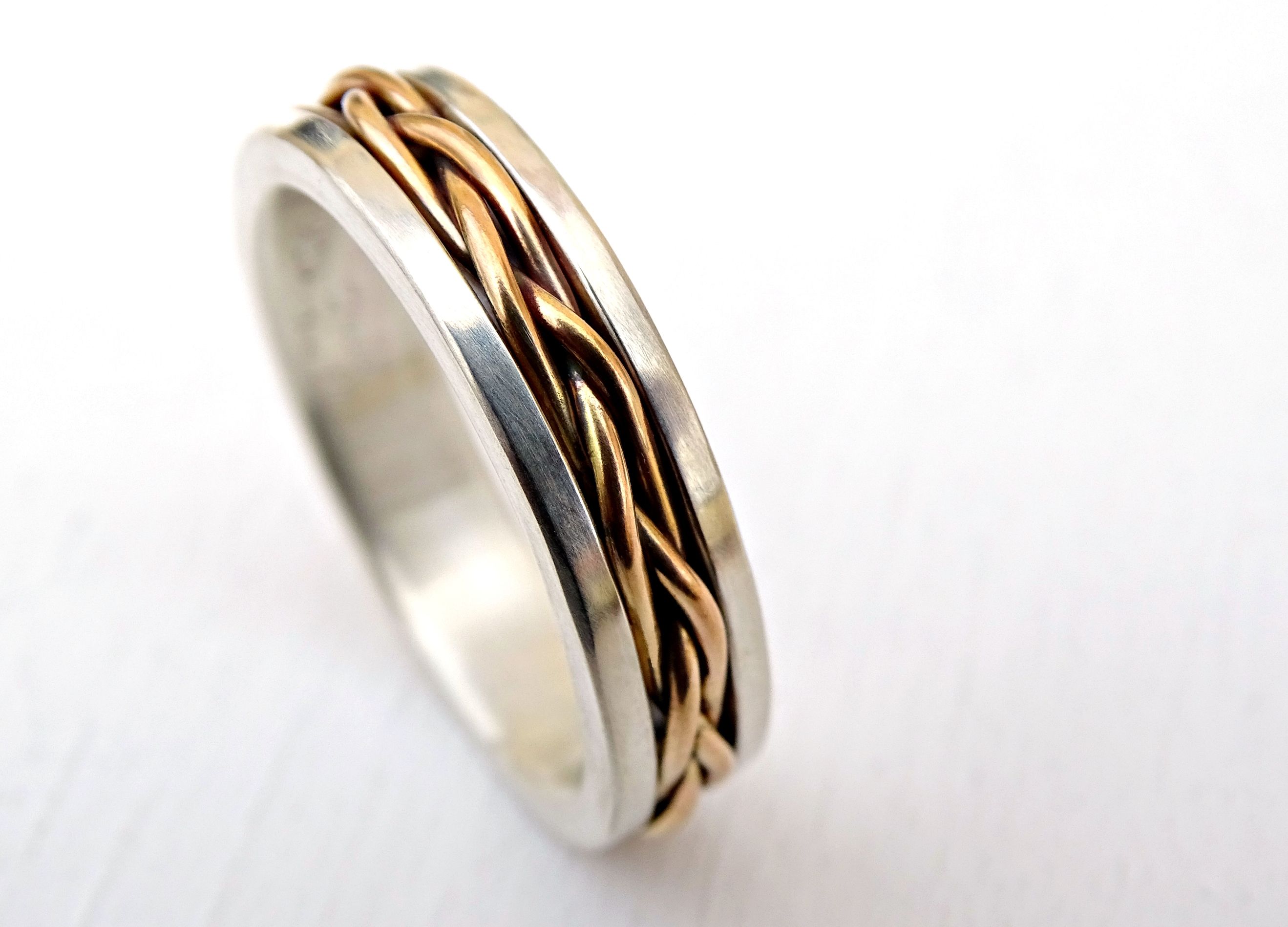 Buy a Custom Made Celtic Wedding Band Men, Gold Braided Wedding Ring ...