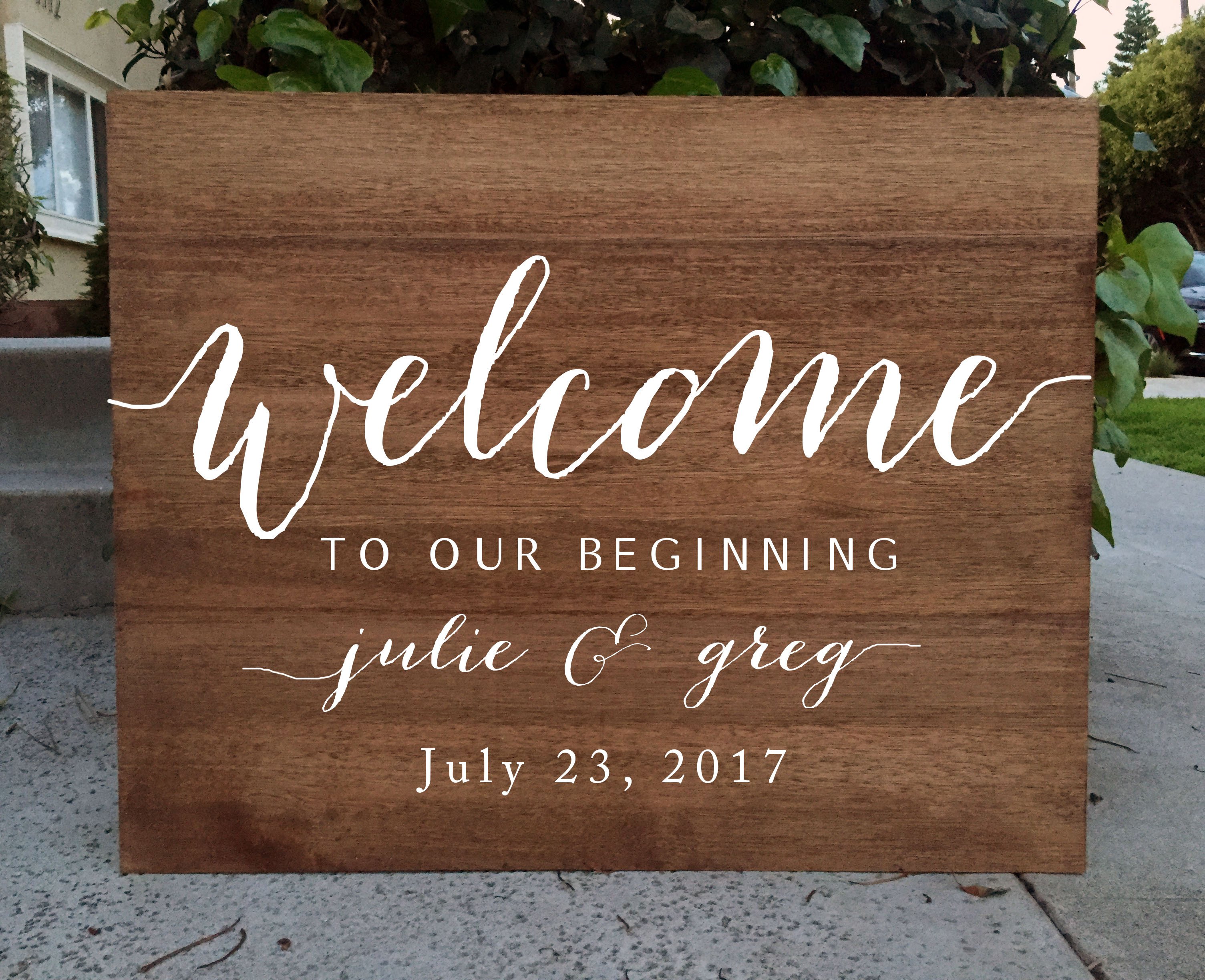 Rustic Wedding Sign - Welcome To Our Beginning Wedding Sign Wooden ...