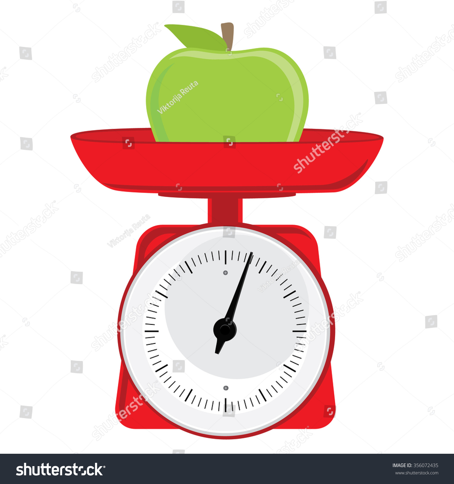 Vector Illustration Red Weight Scale Green Stock Vector 356072435 ...