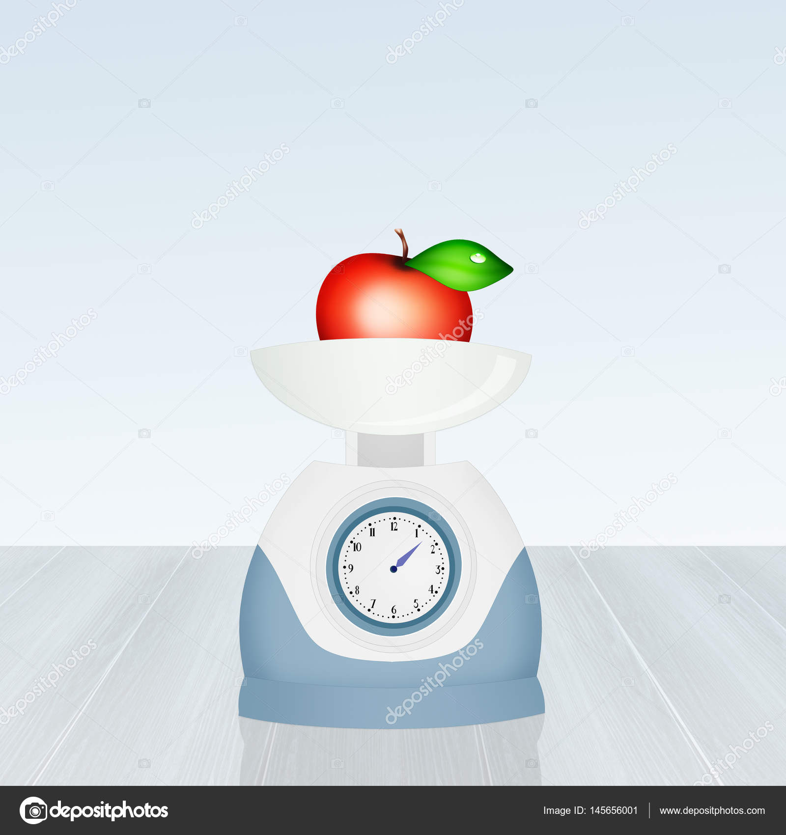 apple on weighing scales food — Stock Photo © adrenalina #145656001