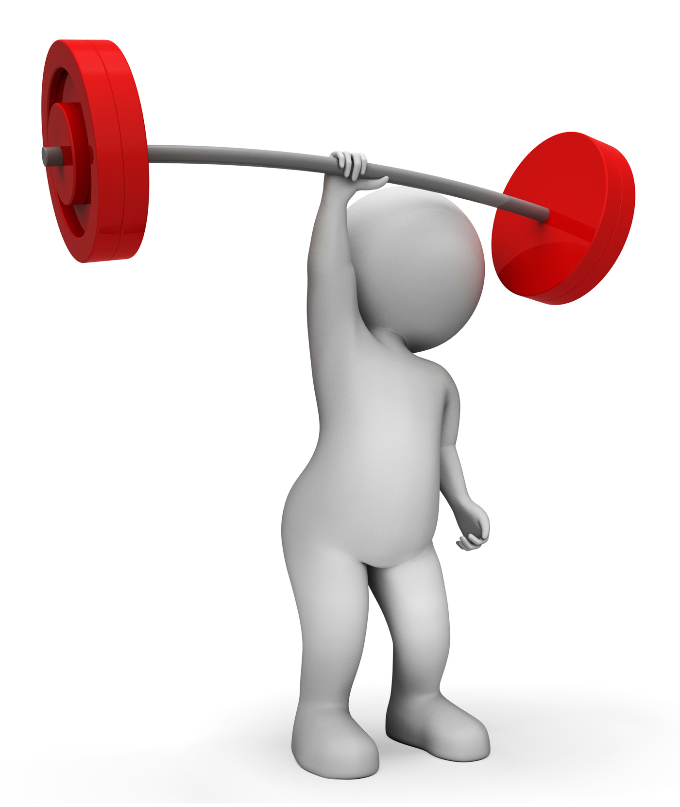 Weight lifting means workout equipment and barbell 3d rendering photo