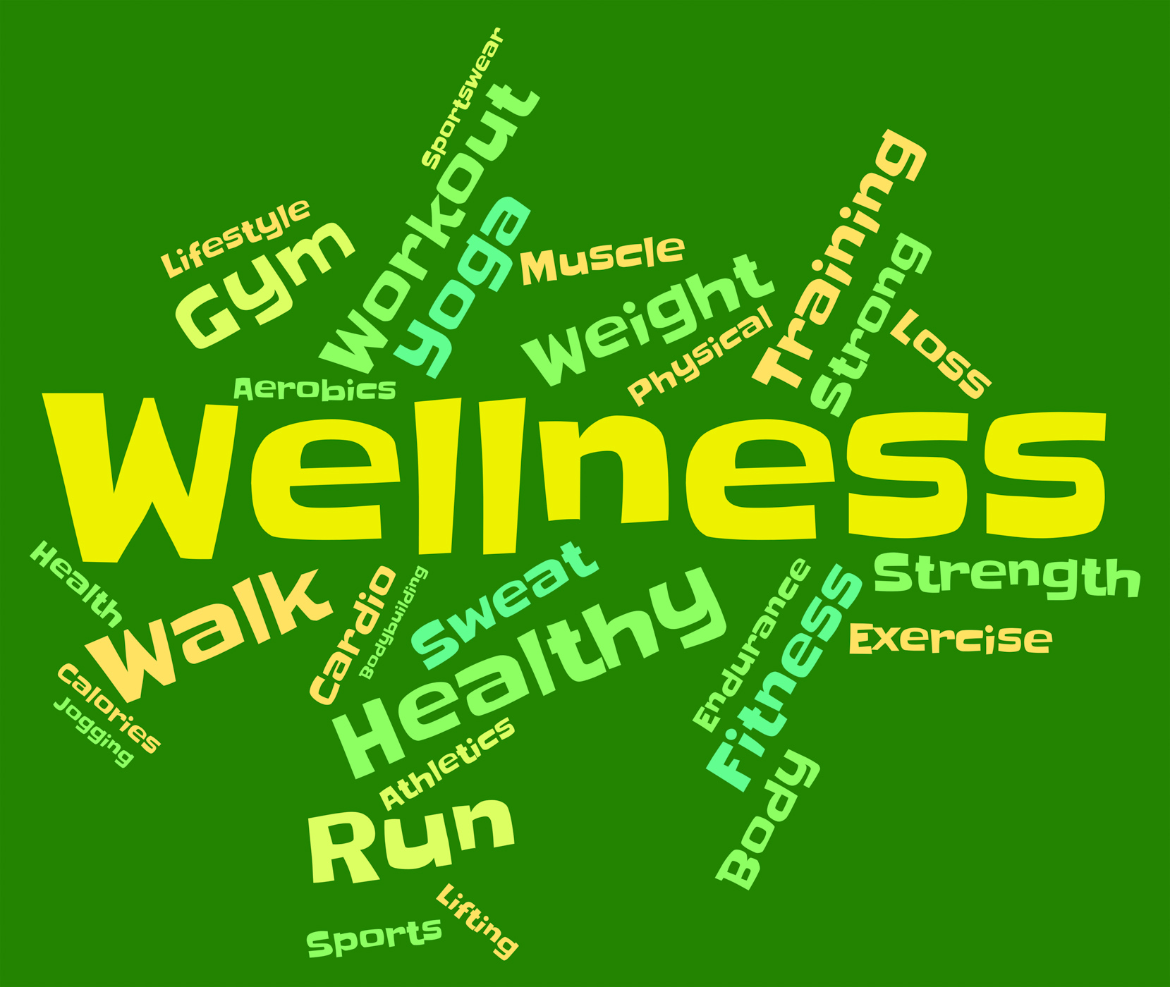 Wellness words indicates health check and healthcare photo