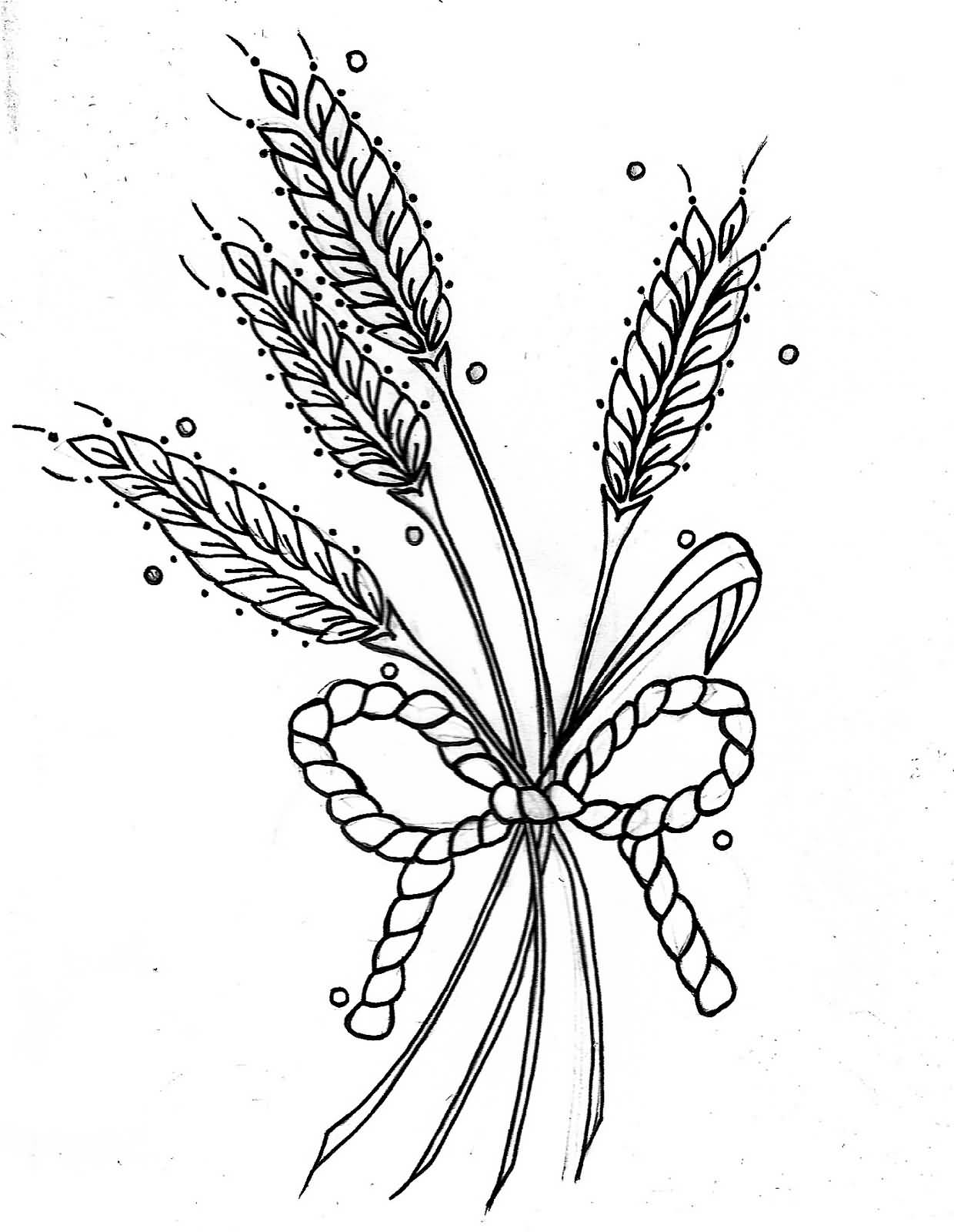 Wheat Stalk Drawing at GetDrawings.com | Free for personal use Wheat ...