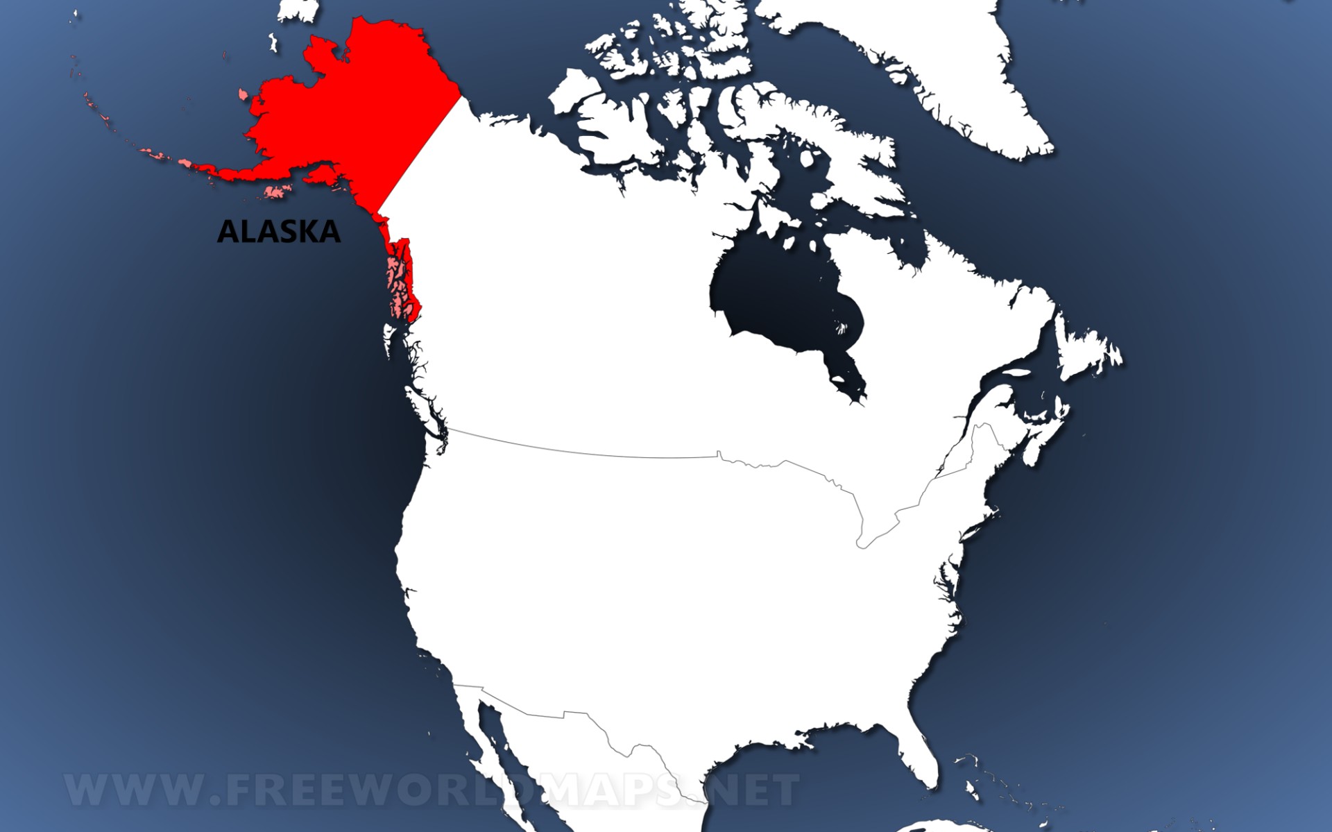 Аляска на карте Северной Америки