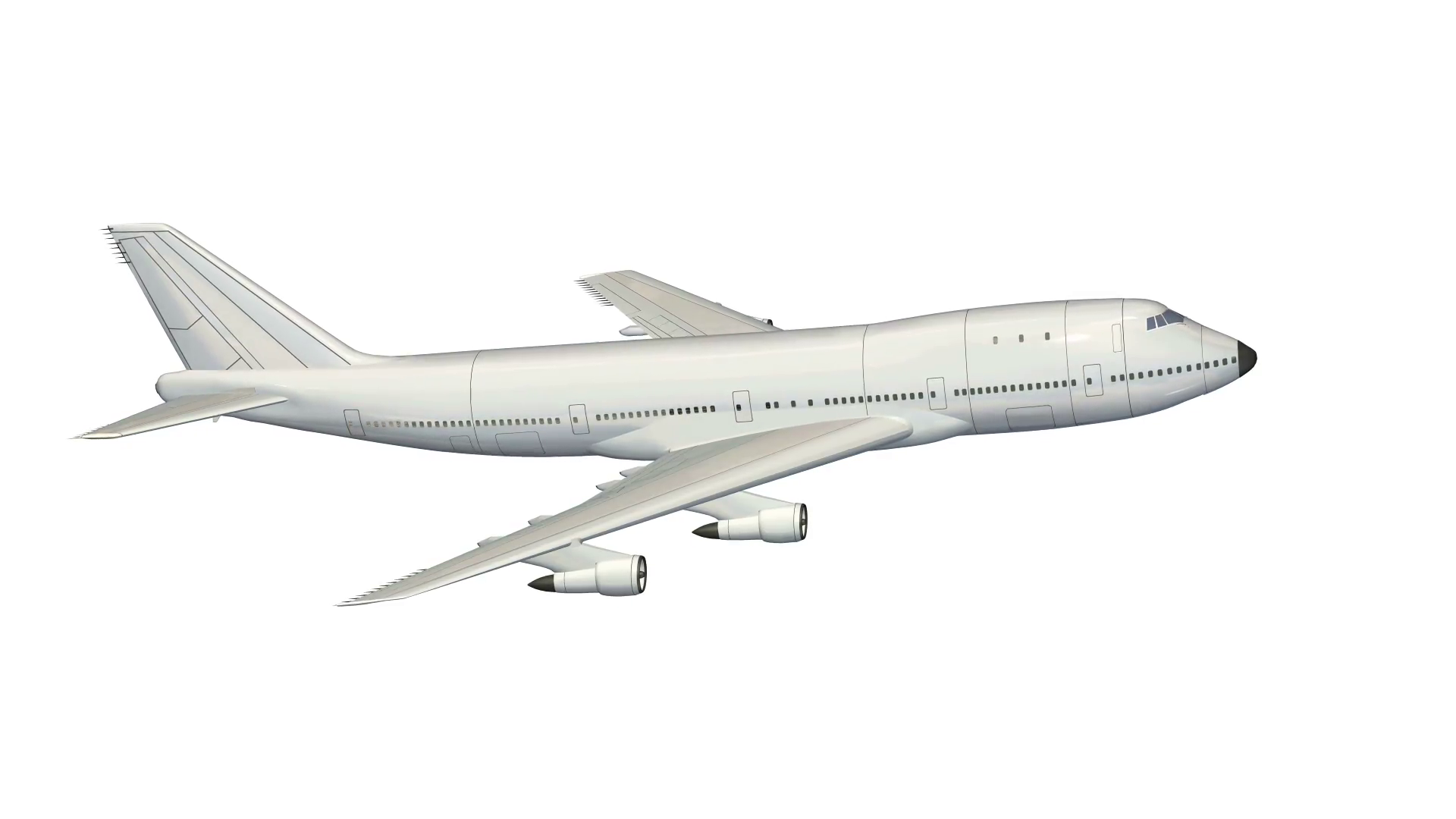 Jet airliner isolated aircraft animation white background seamless ...