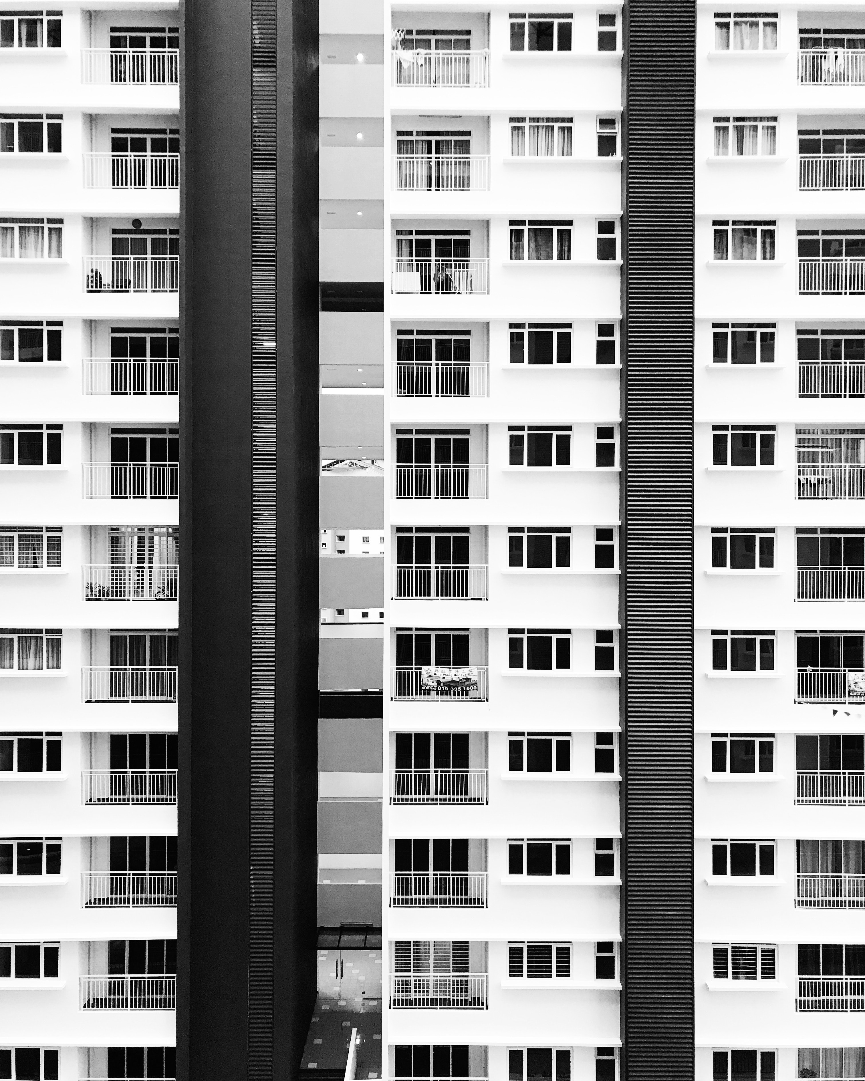 White and black city buildings photo