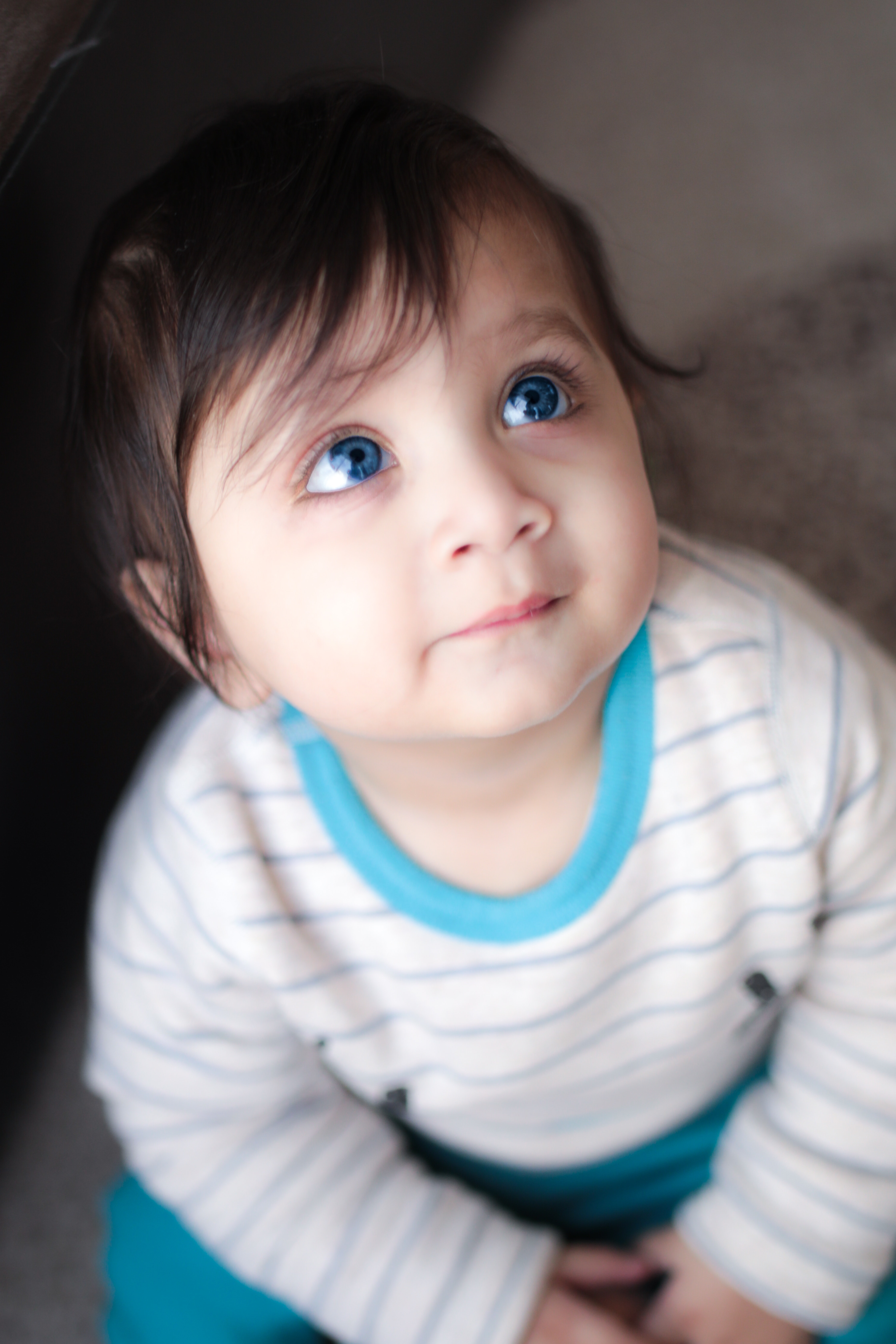 White and Blue Long-sleeves Striped Shirt, Innocence, Young, Toddler, Portrait, HQ Photo