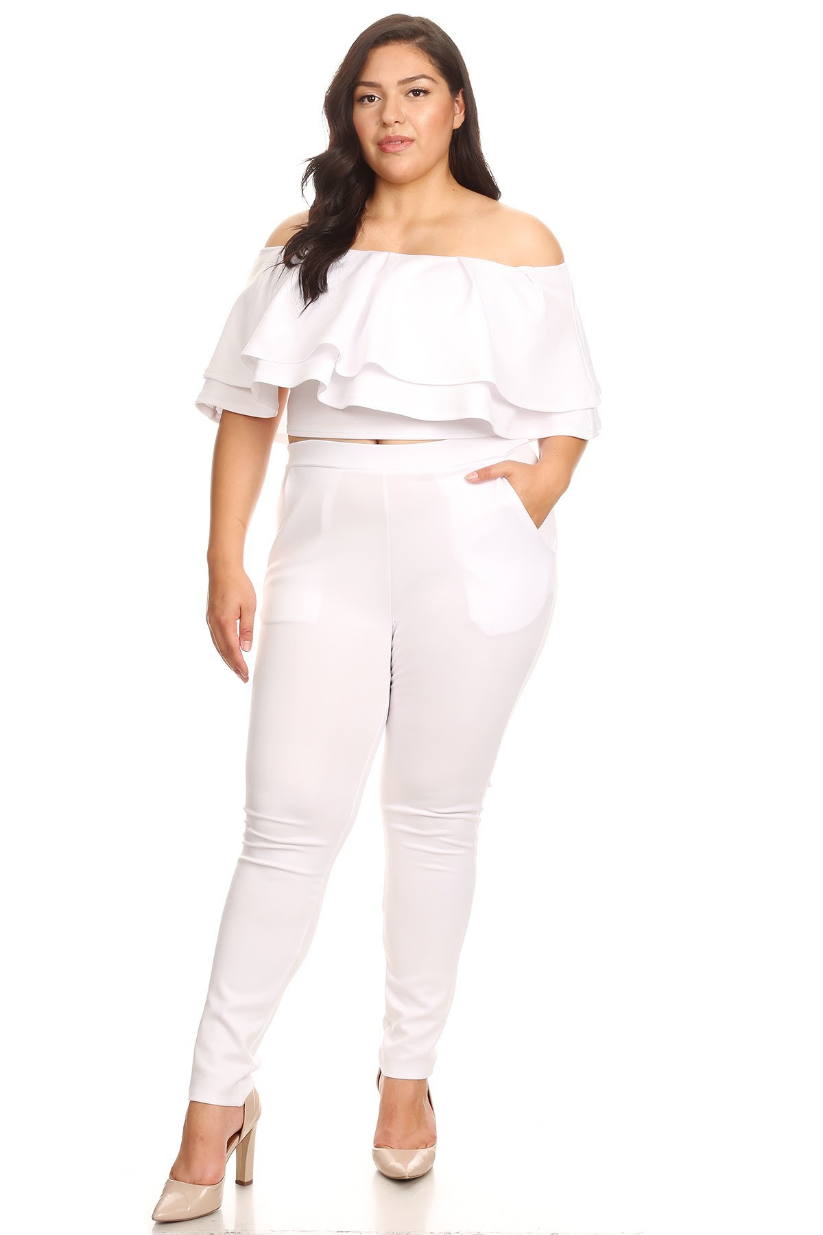 Off White Angel Tier Ruffle Jumpsuit