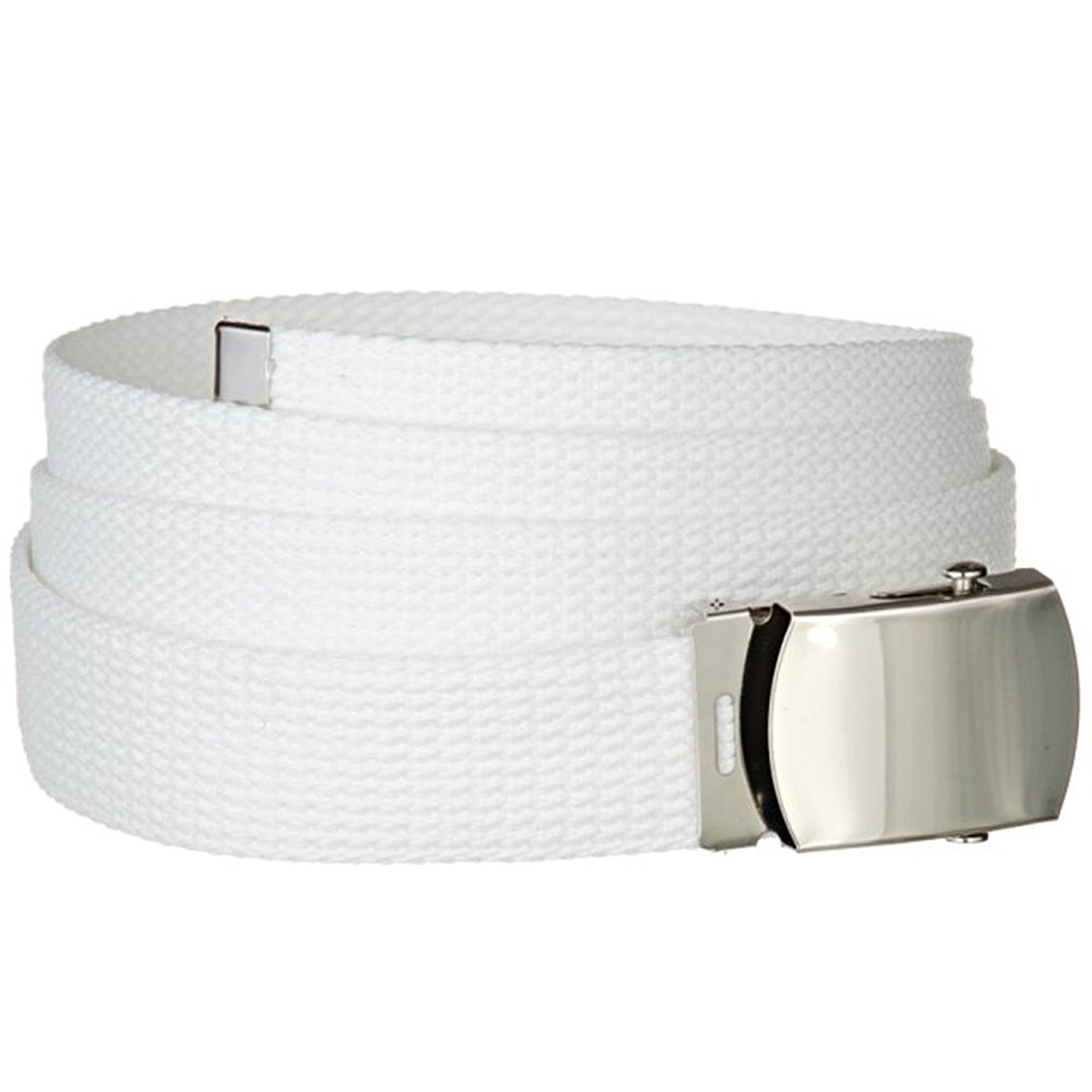 Amazon.com: White One Size Canvas Military Web Belt With Silver ...