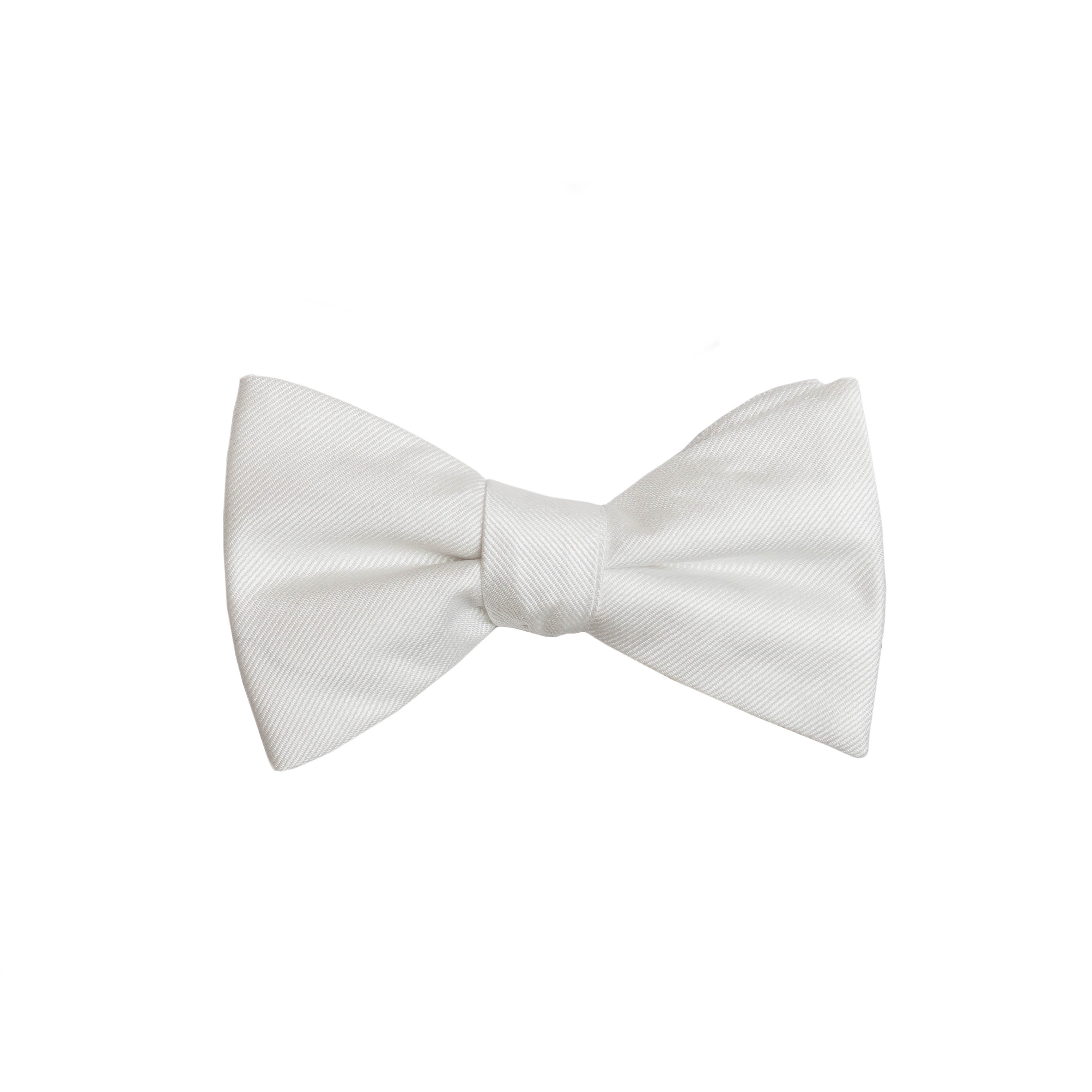 Solid White Bow Tie (Pre-tied) (Wall Street) - SprezzaBox